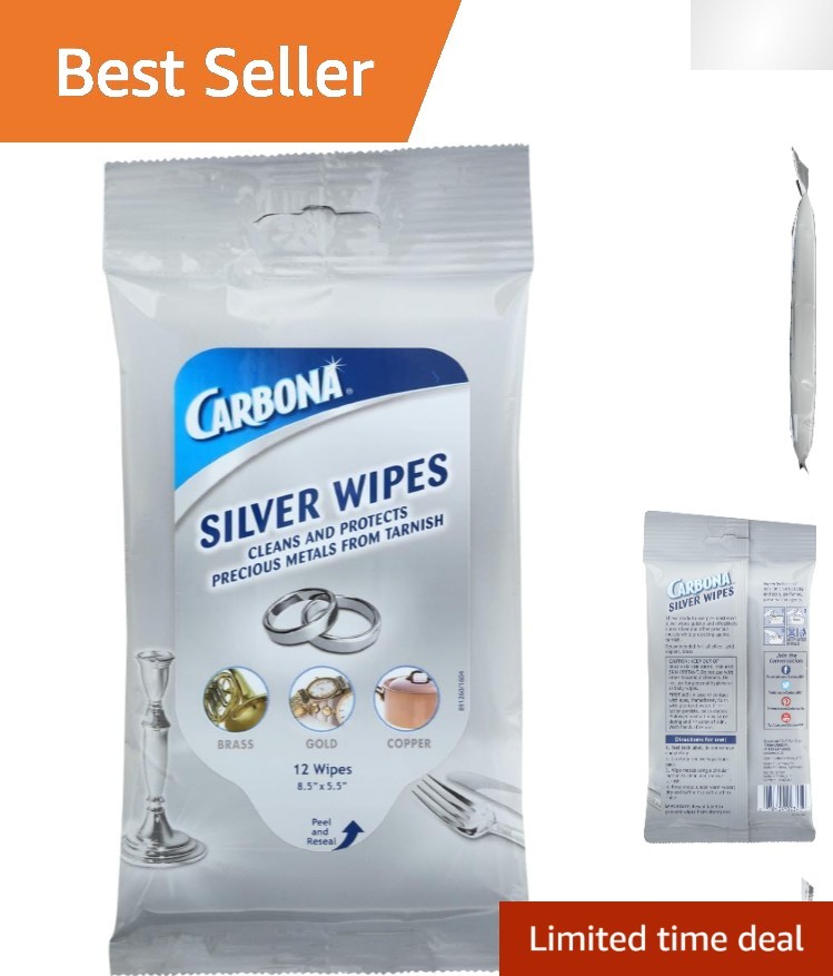 Versatile Metal Wipes – 12 Count for Easy Cleaning of Silver, Brass & More