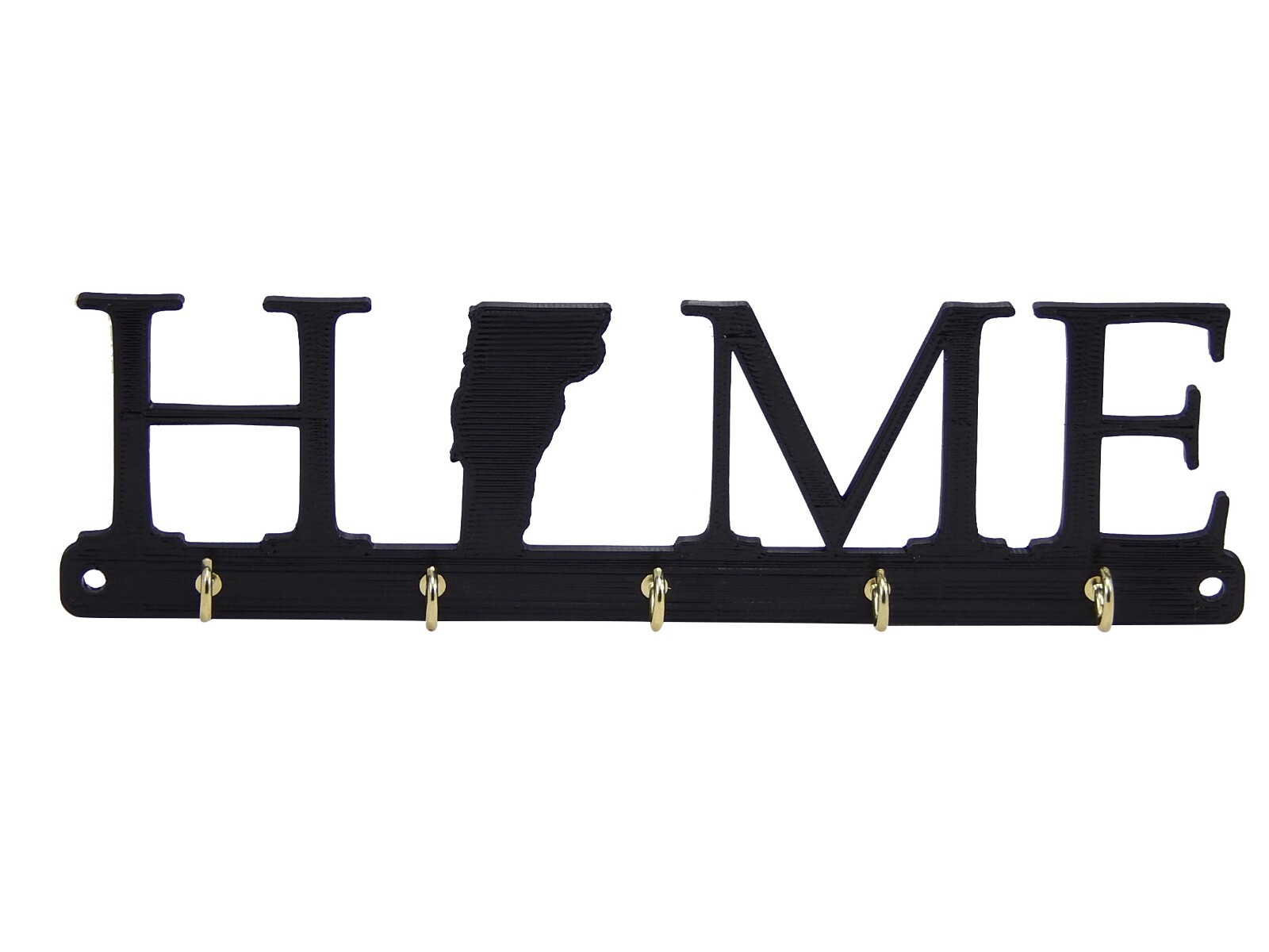 Vermont Home State Shape Key Holder Hanger Rack Hooks Housewarming Wall Gift