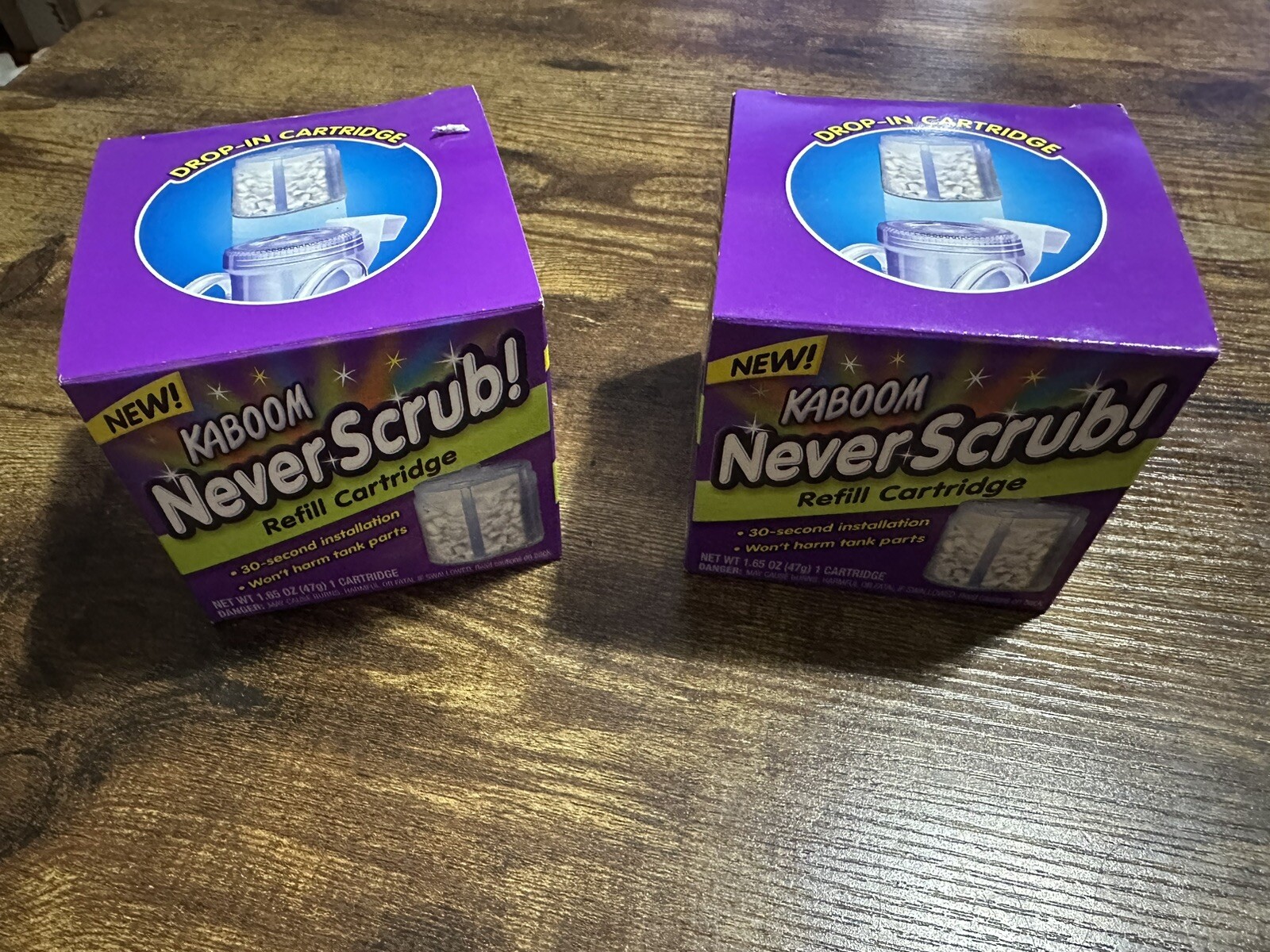 Lot Of 2 New Kaboom Never Scrub Refill Cartridges 35097 Drop-In 1.65oz