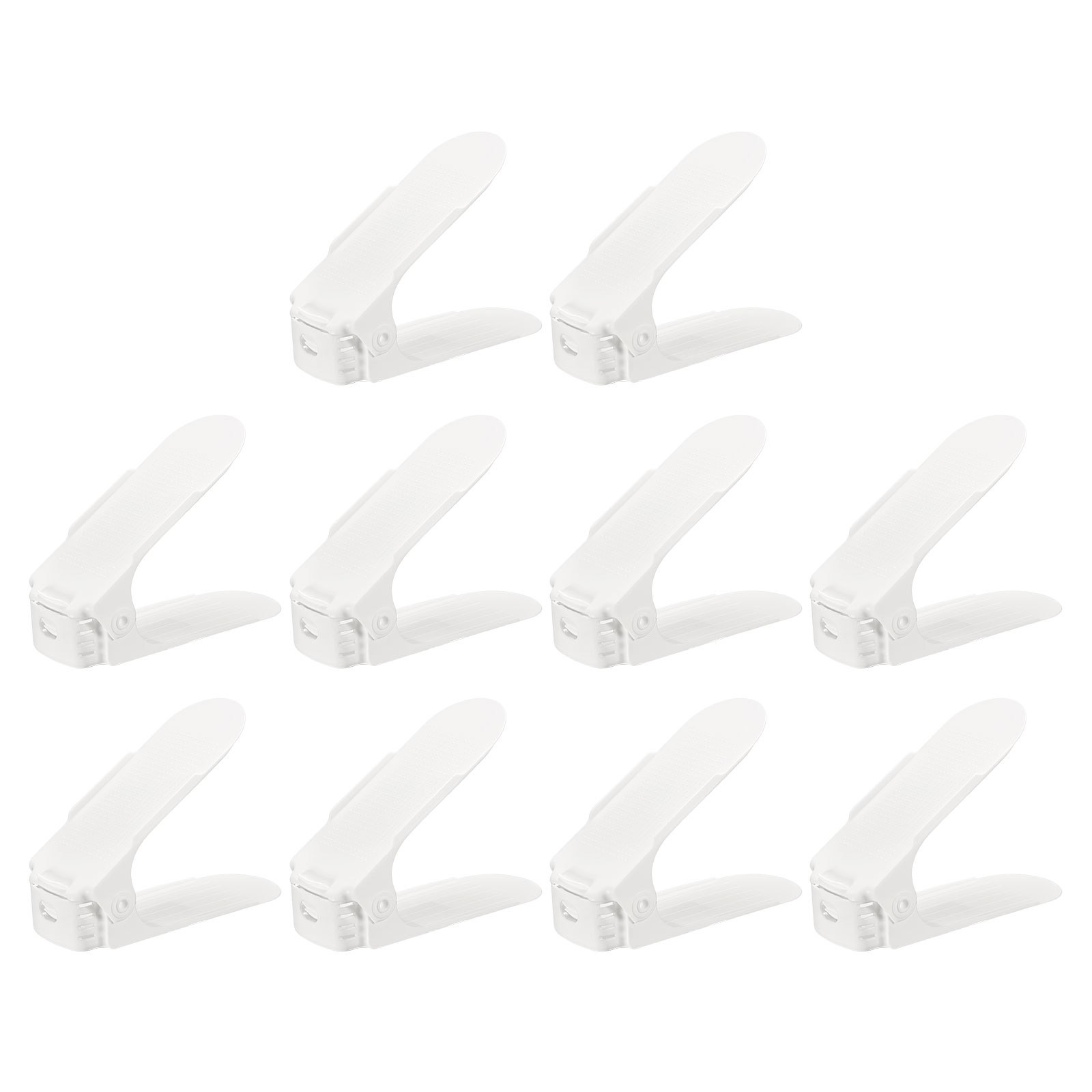 20pcs Shoe Slots Organizer 255x95x200mm Adjustable Double Layer Rack White