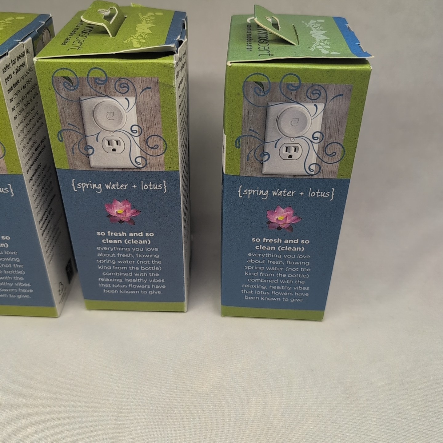 3 pk Enviroscent Plug Hub Warmer Kit Spring Water & Lotus 0.51 oz.