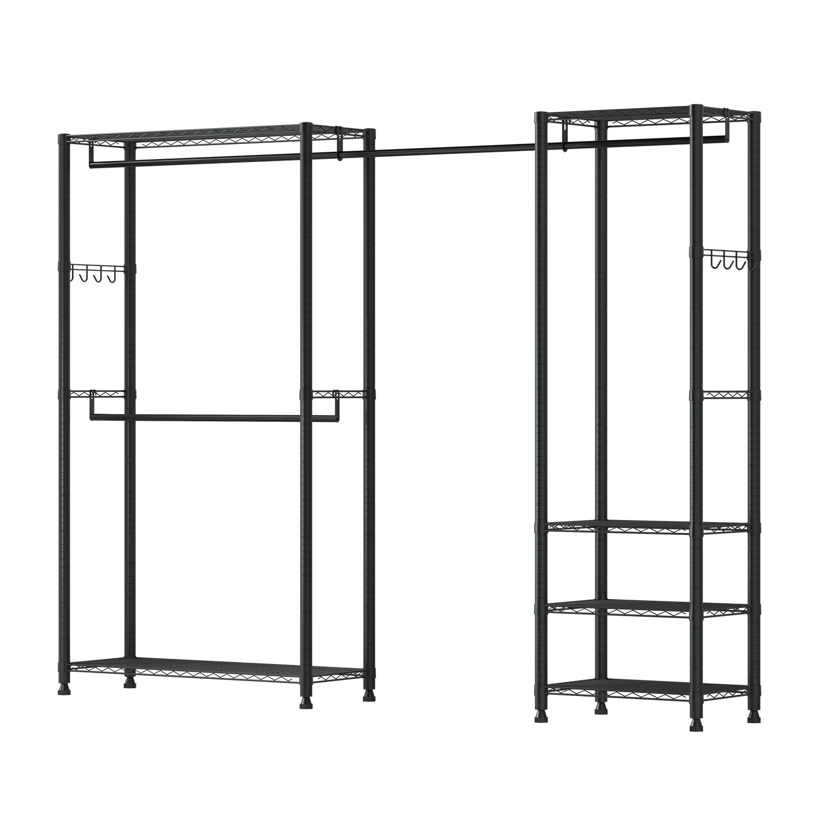 VEVOR Clothes Garment Rack Freestanding Closet Wardrobe Rack Carbon Steel Frame