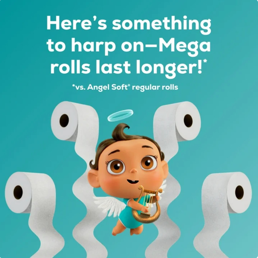 Angel Soft 2-Ply Toilet Paper 36 Mega Rolls 320 Sheets Per Roll Soft Bath Tissue