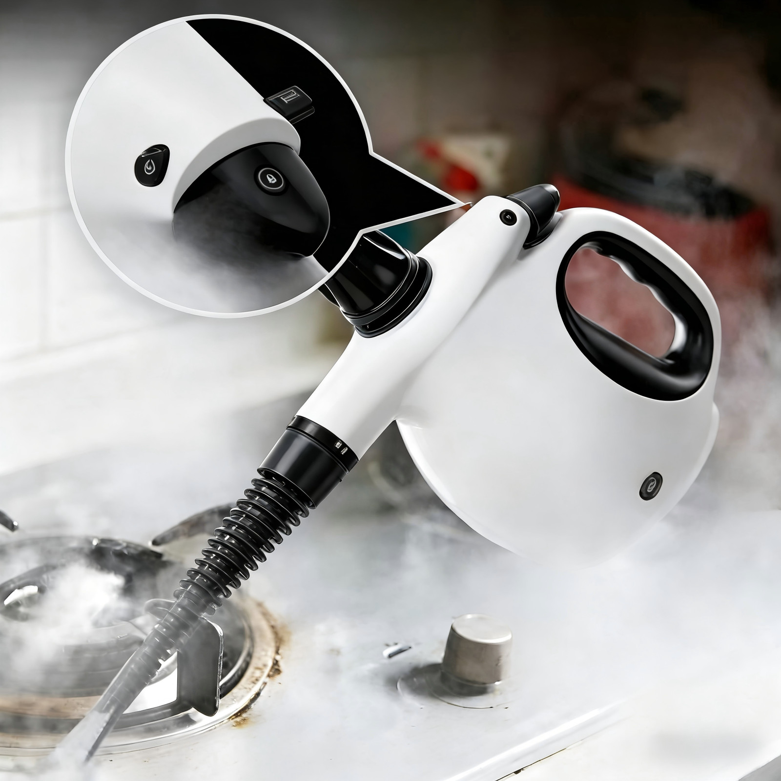 1200W Handheld Steam Cleaner & Sanitizer Chemical-Free Natural Steamer 12-PC Kit