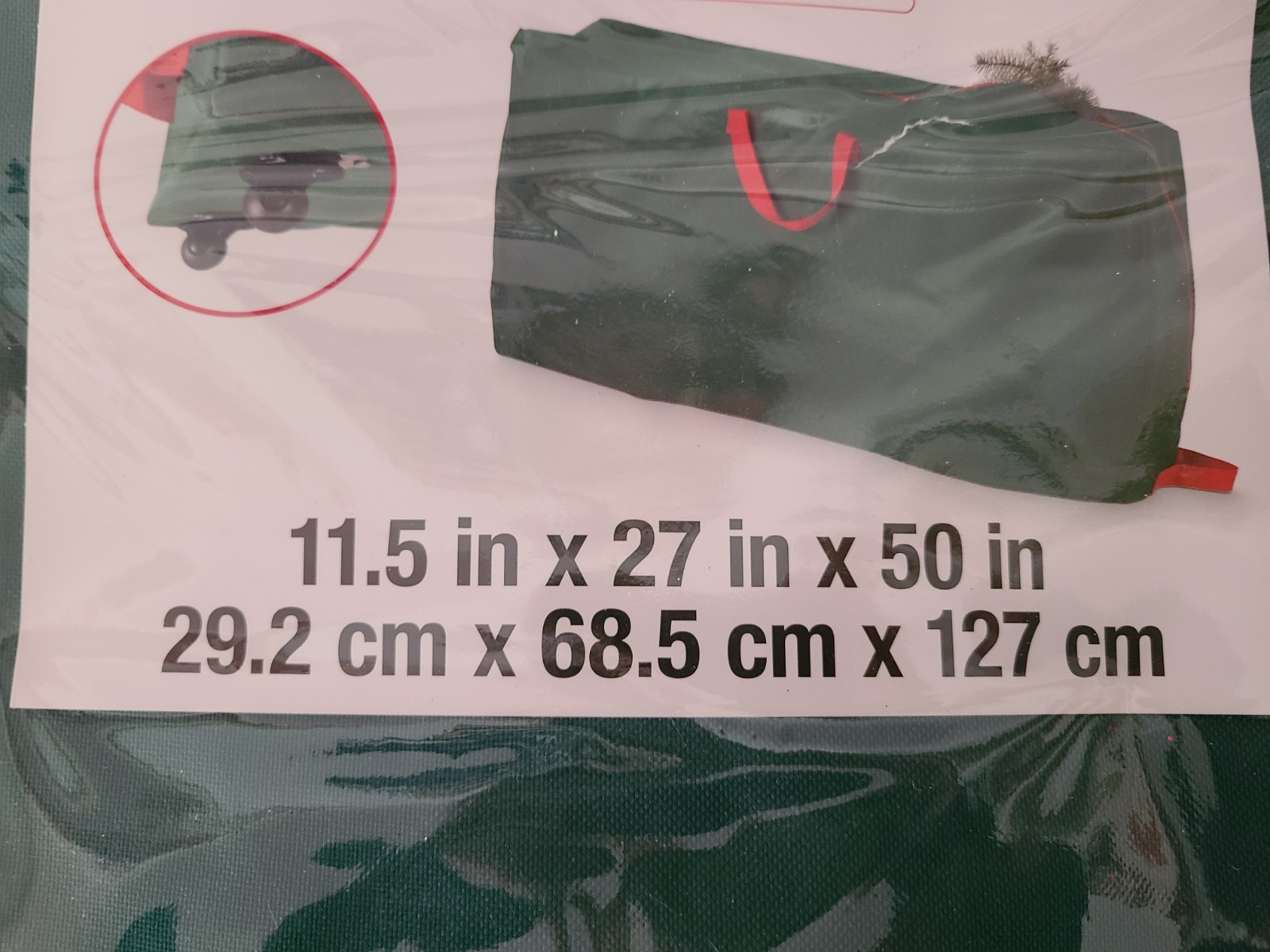 SIMPLY TIDY ROLLING WHEELS TREE STORAGE BAG 11.5 in x 27 in x 50 in Brand New
