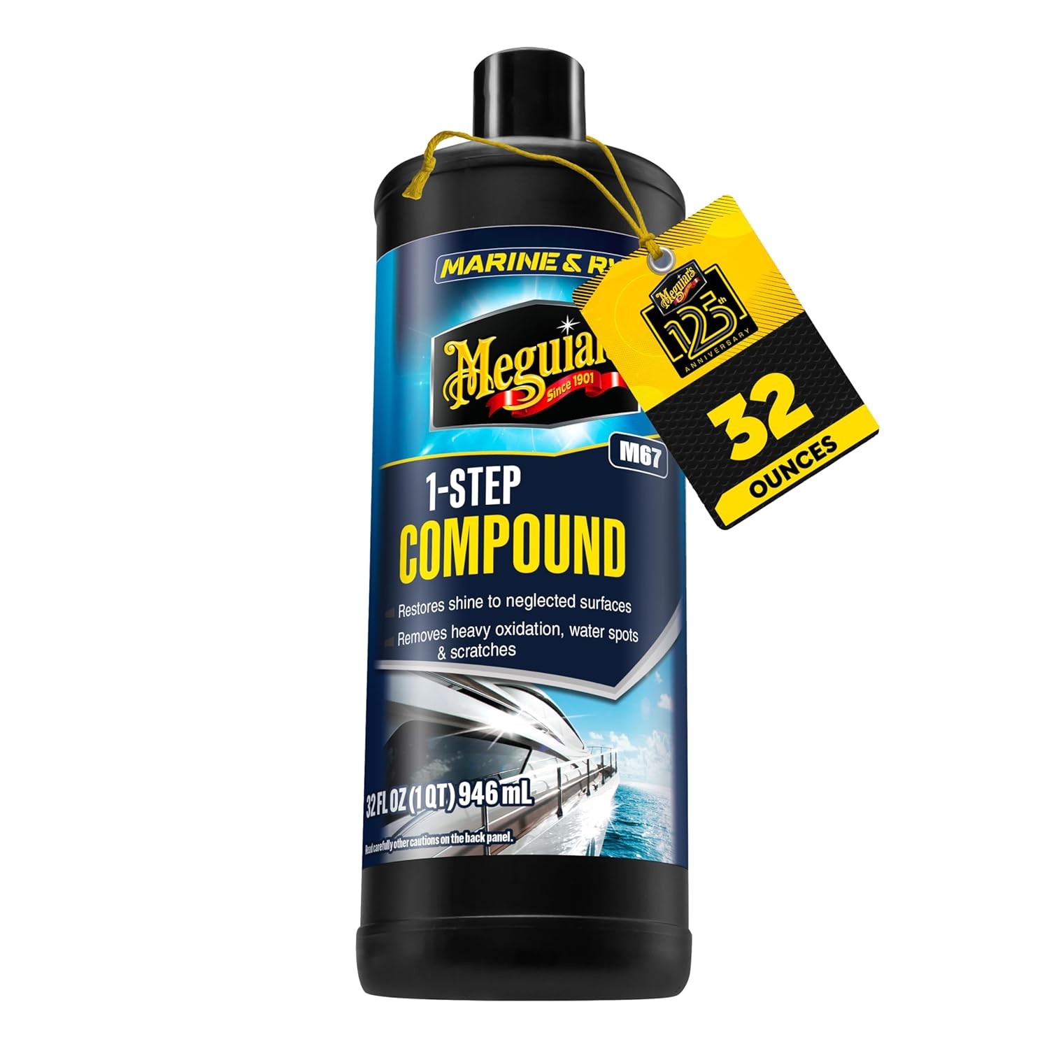 Meguiar’s Marine/RV One Step Compound for Fiberglass & Gel Coat Finishes, 32 Oz