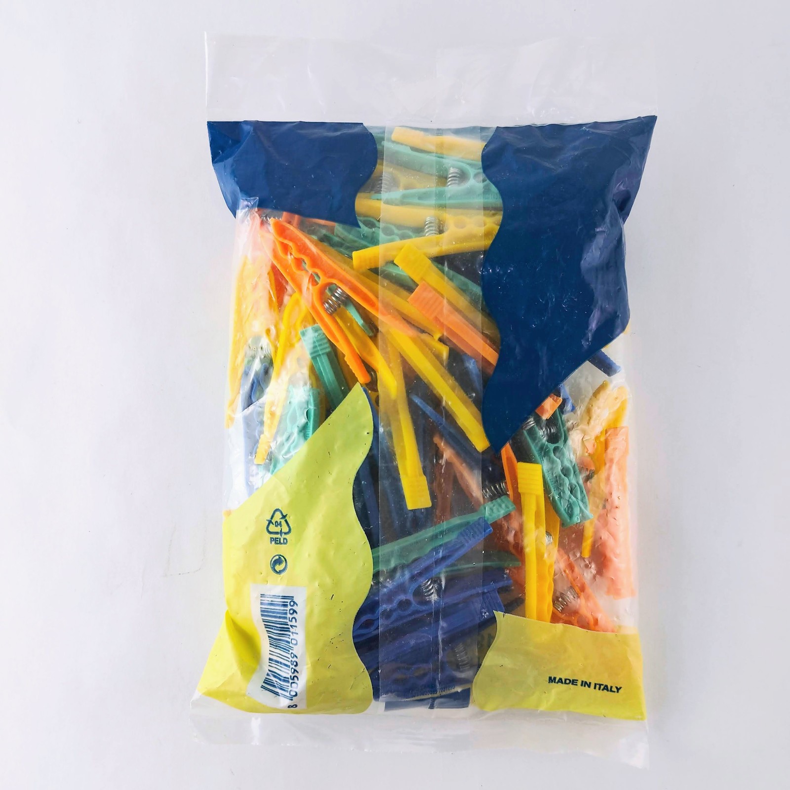 Tontarelli Plastic Clothes Pins Sealed Bag of 50 Vintage Italy Made Clothespins