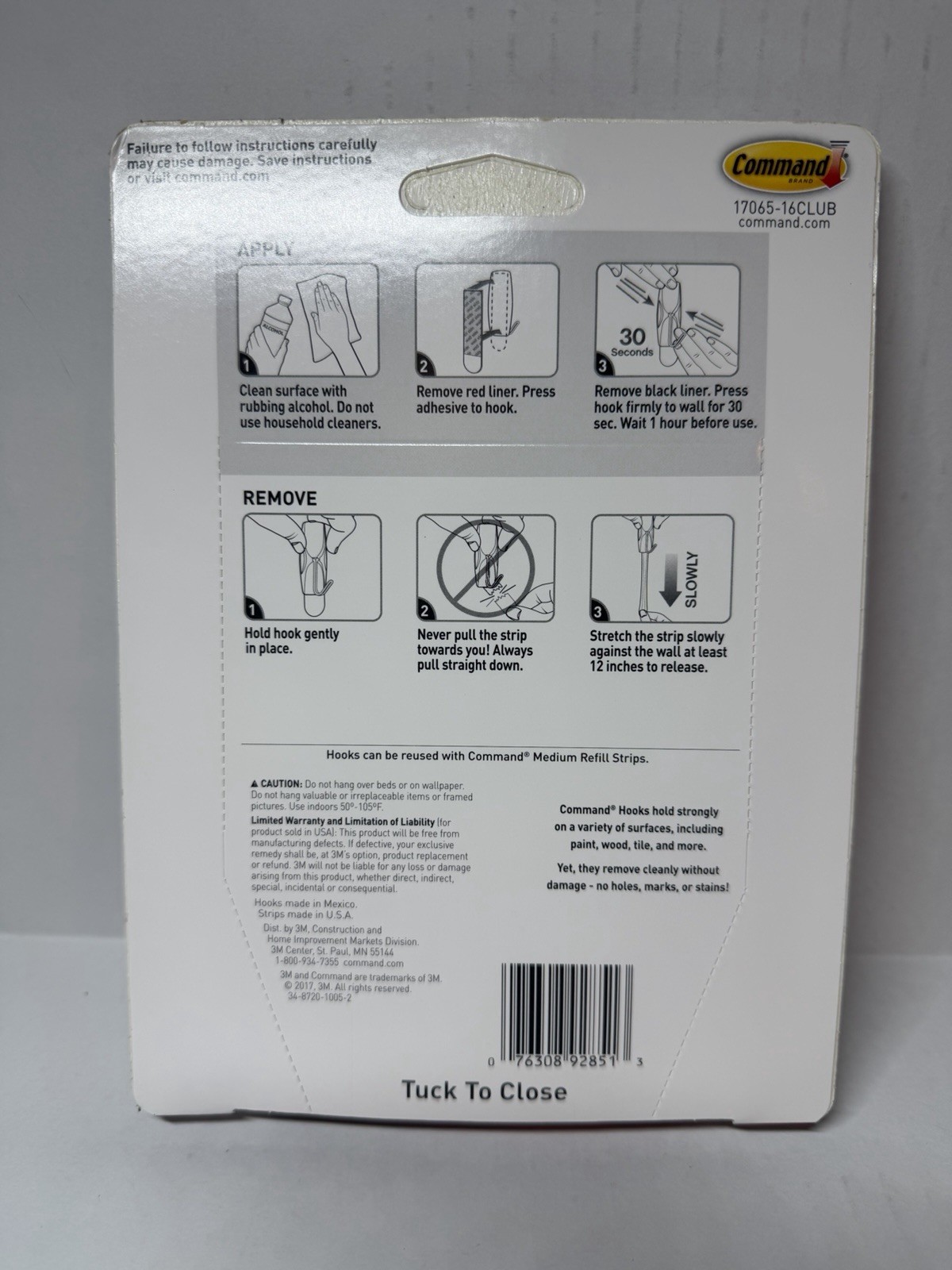 New Command Medium Wire Hooks – 16 Hooks, 20 Strips – Lot of 3 Packs – White