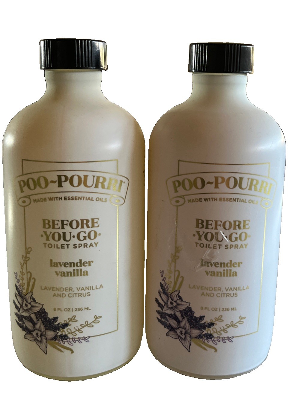2 POURRI BEFORE-YOU-GO TOILET SPRAY, LAVENDER VANILLA & Citrus 8 Oz READ DETAILS