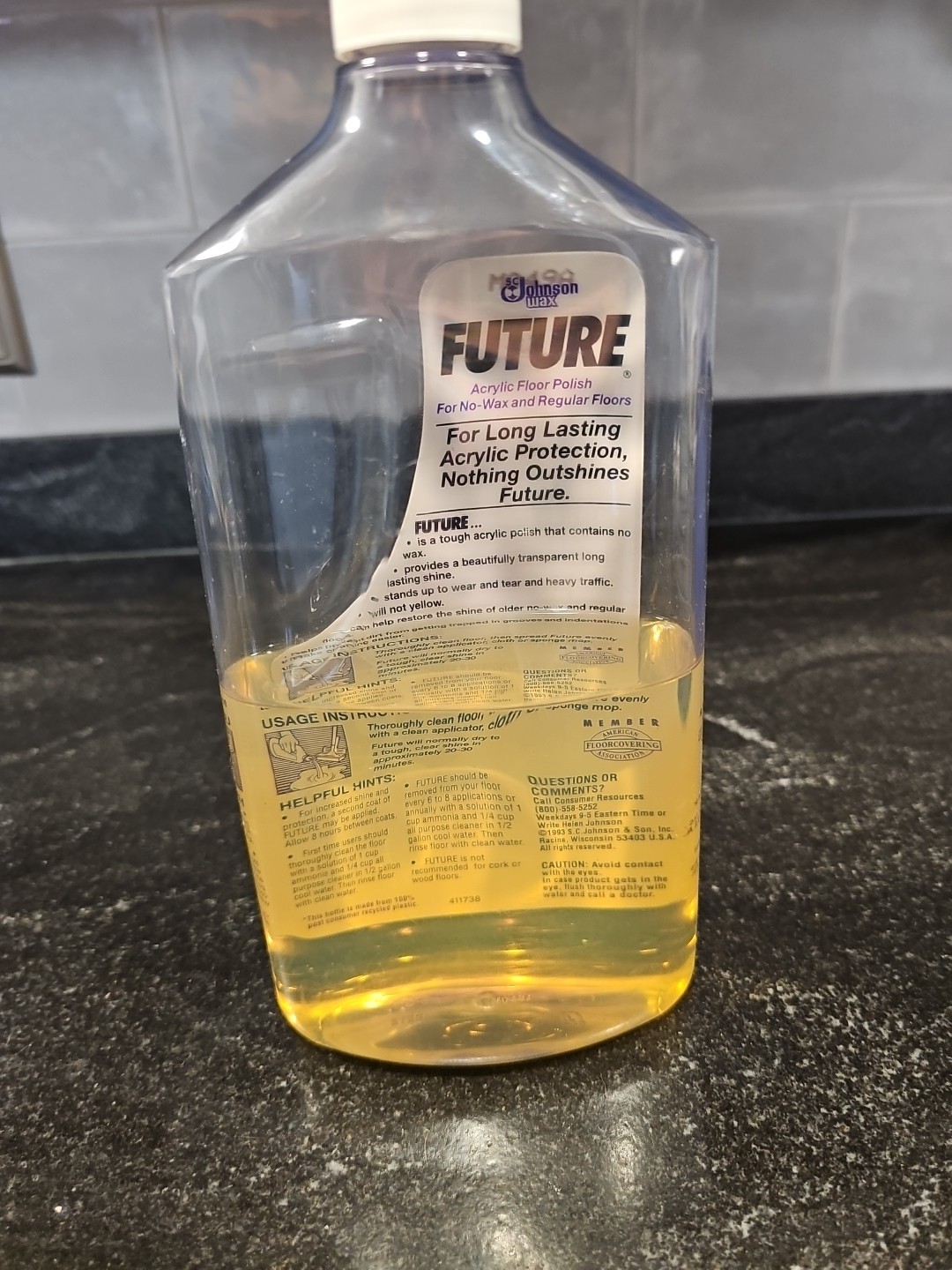 FUTURE Premium Floor Finish Shine 27 oz SC Johnson Wax 50% Full Vtg
