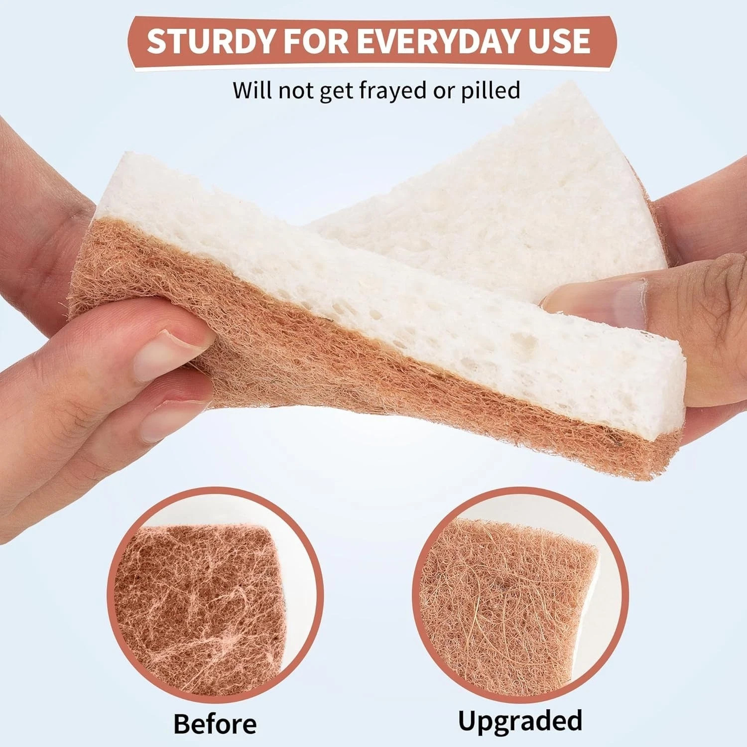 12pcs Kitchen Sponge Natural Biodegradable Eco-Friendly Dish Sponges for Kitchen