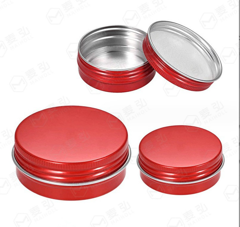 2oz Aluminum Tin Screw Top Round Metal Container With Lid,Storage Jar Travel can