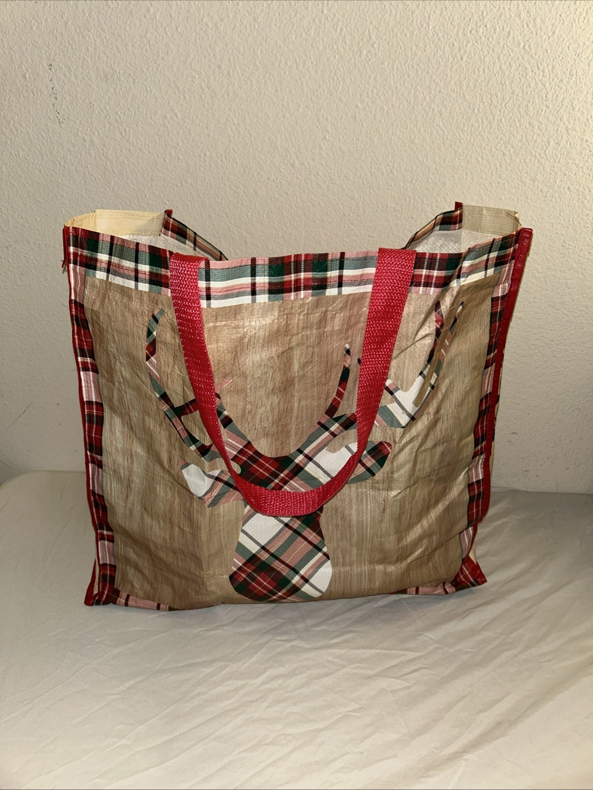 19×17.5 Christmas Reindeer Themed Marshalls Reusable Shopping Tote Bag