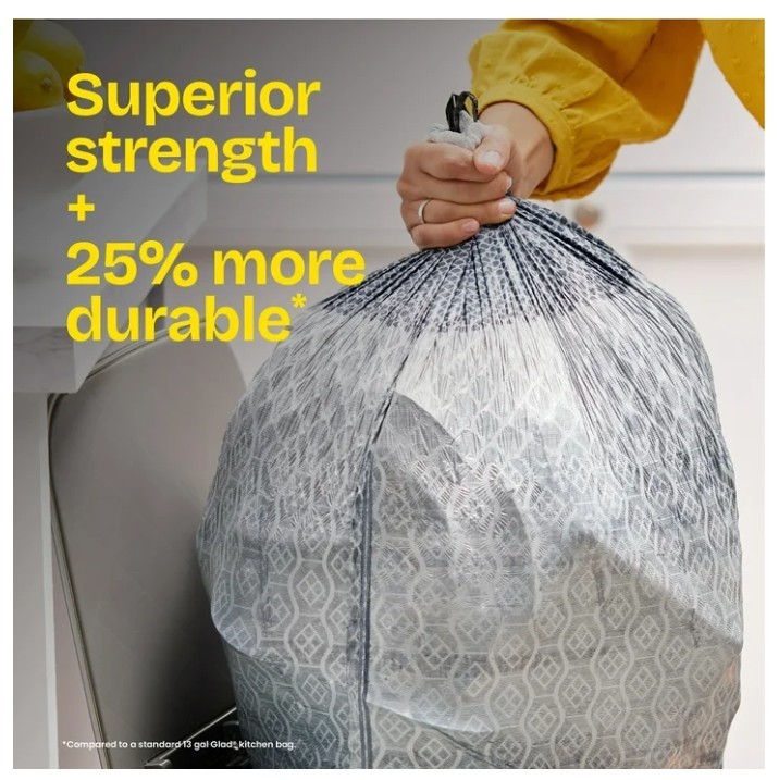 Gain ForceFlex MaxStrength Kitchen Trash Bags 13 Gal Lavender, 40 Ct