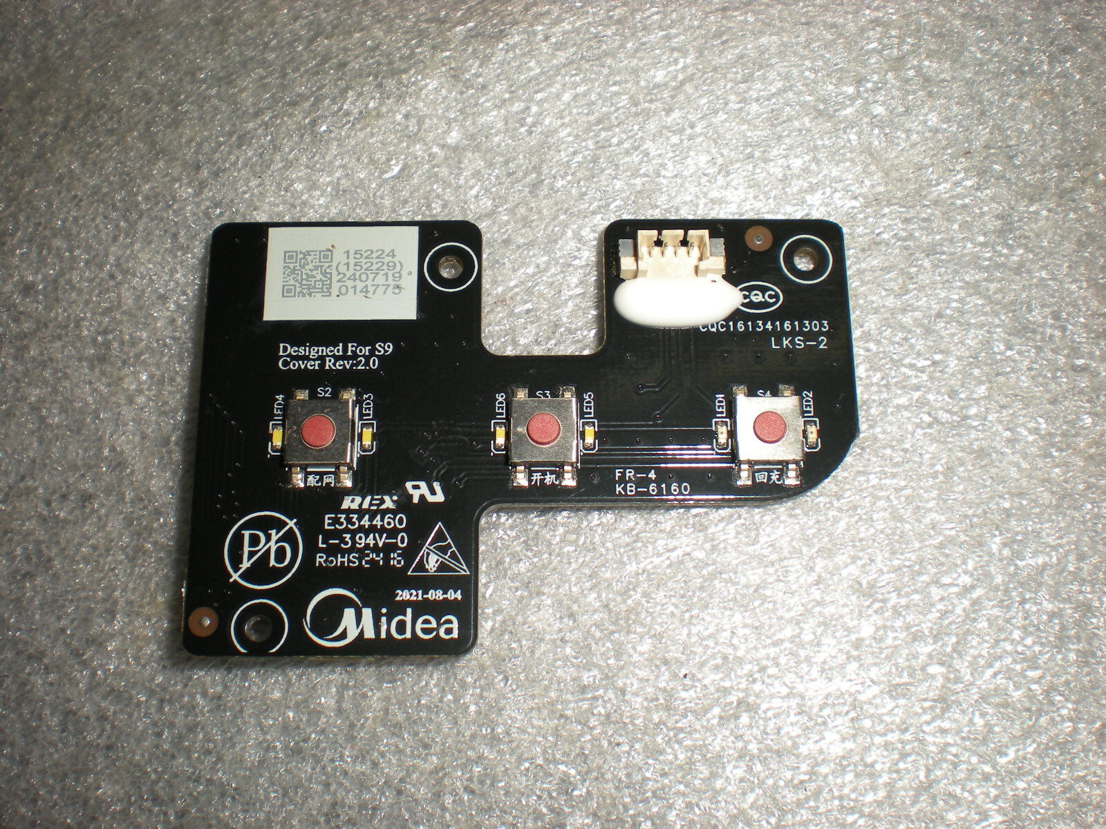 Eureka E20 Plus Robot Vacuum NERE20PLUSBK ON/OFF Power/Dock/Spot Button Board