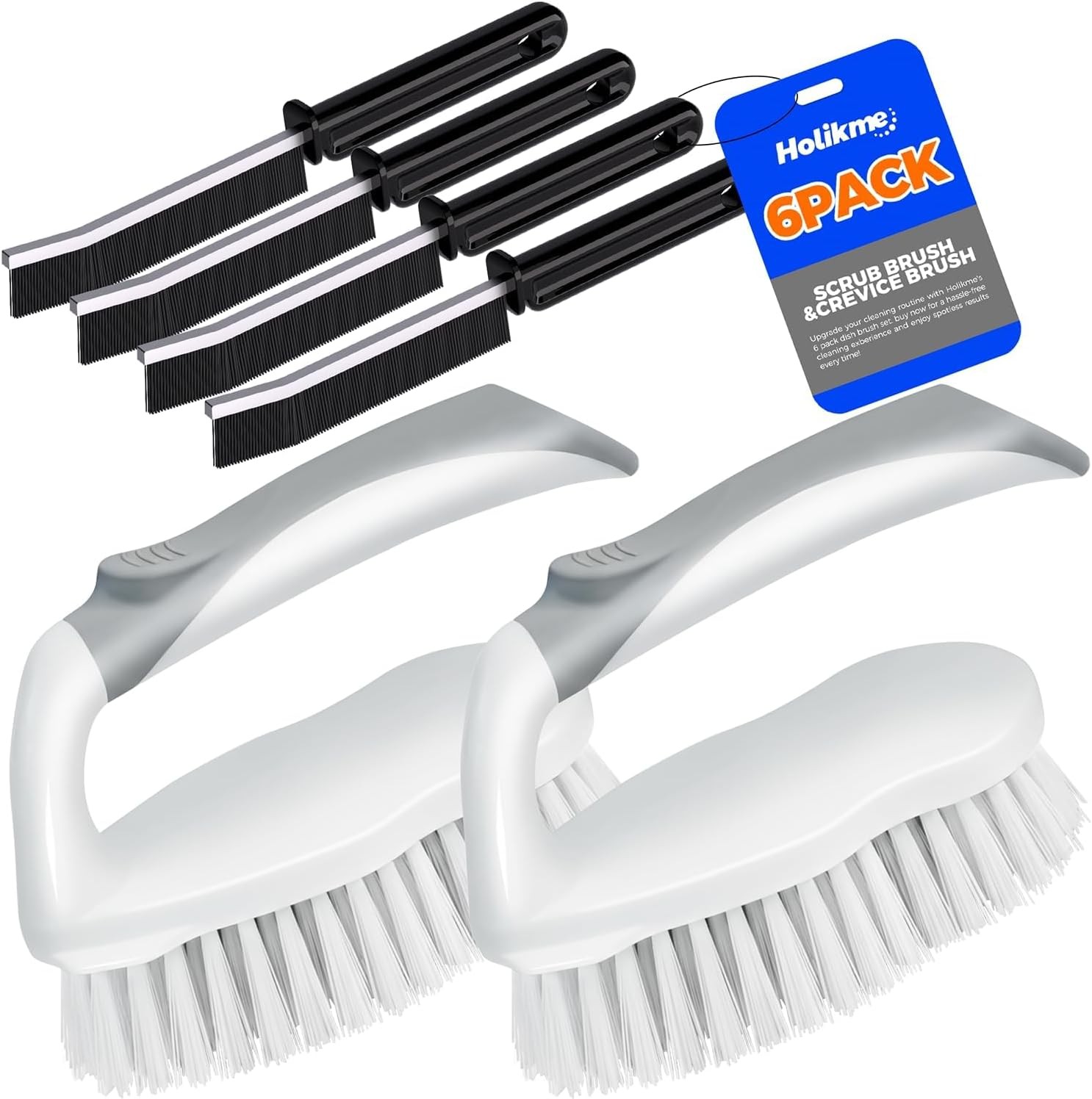 Scrub Brush – 6 Pack, Scrub Brushes for Cleaning, Heavy-Duty Scrub Brush, Stiff