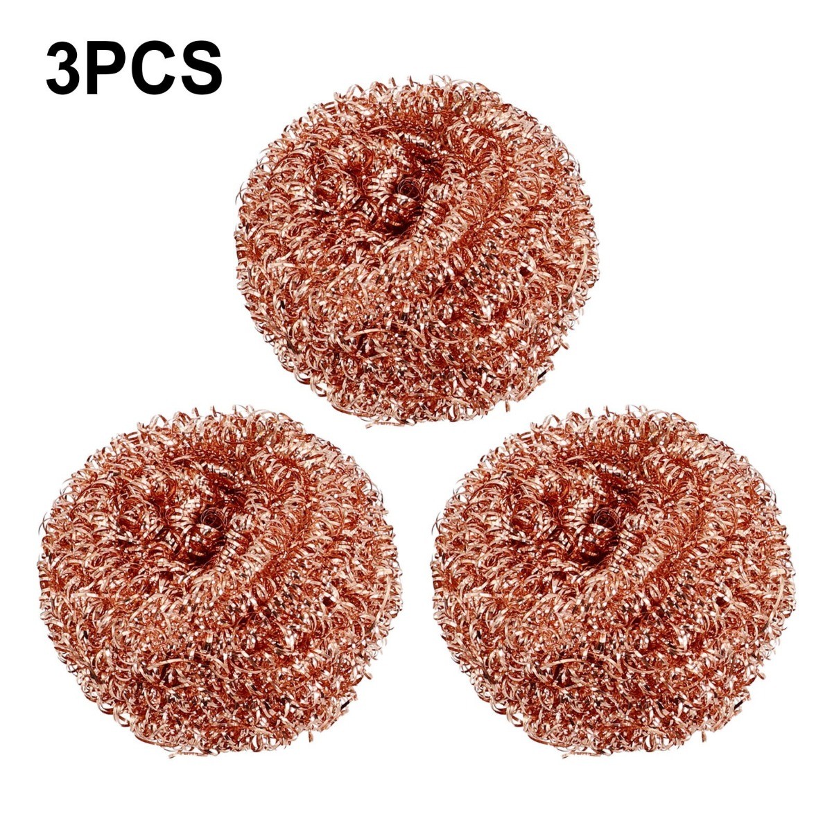 3 Pack Set Copper Metal Wire Sponge Balls For Iron Tip Nozzle And Slag Removal
