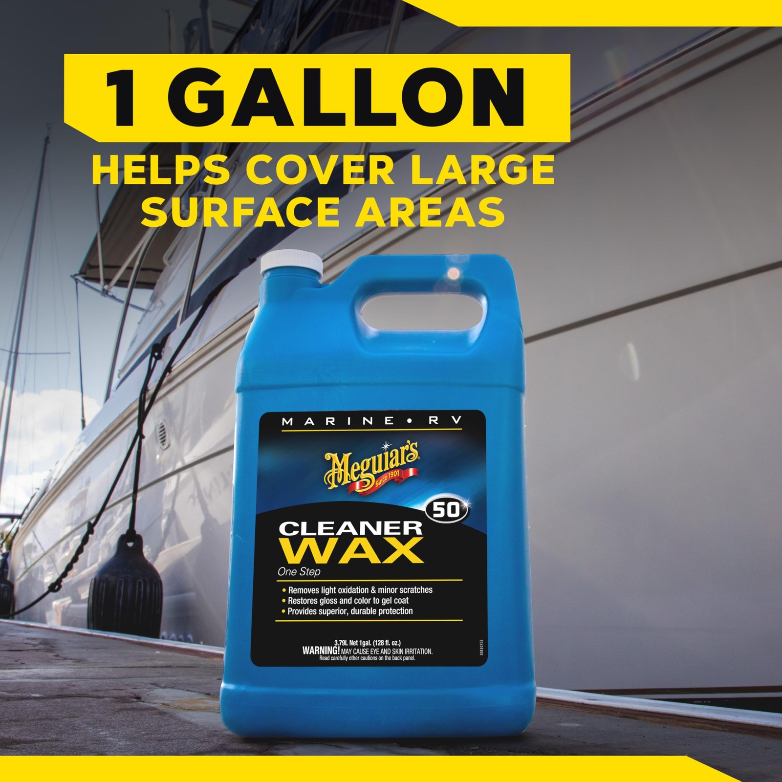 Meguiar’s Marine Rv Cleaner Wax 128 Fl Oz One Step For Fiberglass Gel Coat