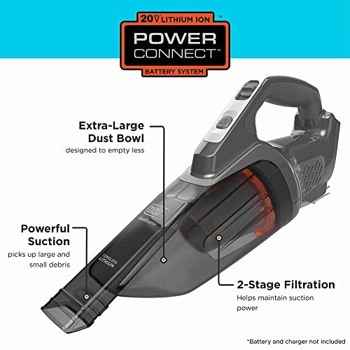 Aspiradora De Mano 20V Max Powerconnect, Inalambrica, Bateria No Incluida