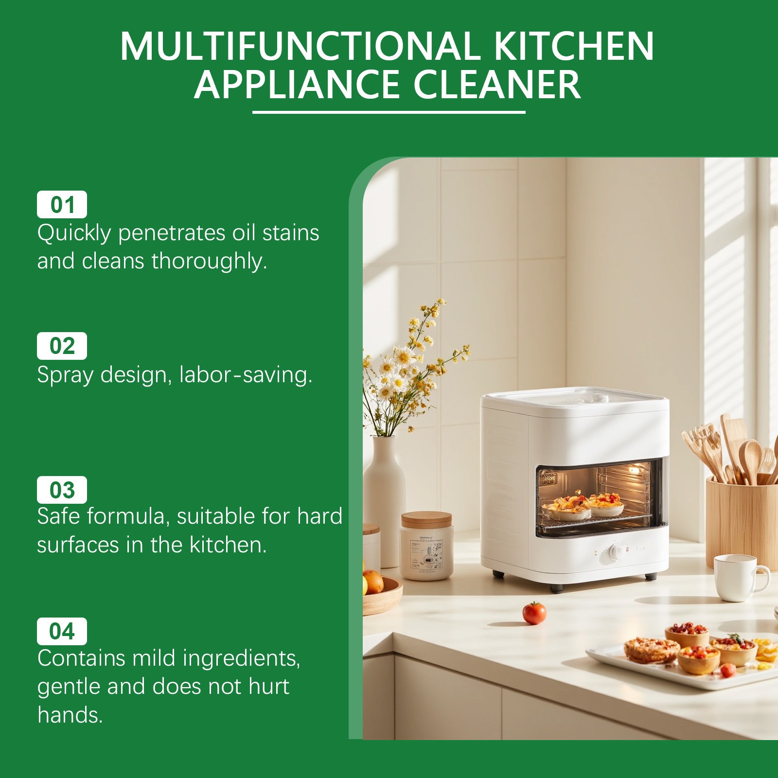 1~5PCS Multifunctional Kitchen Appliance Cleaner, Kitchen Cleaner Spray 120ml
