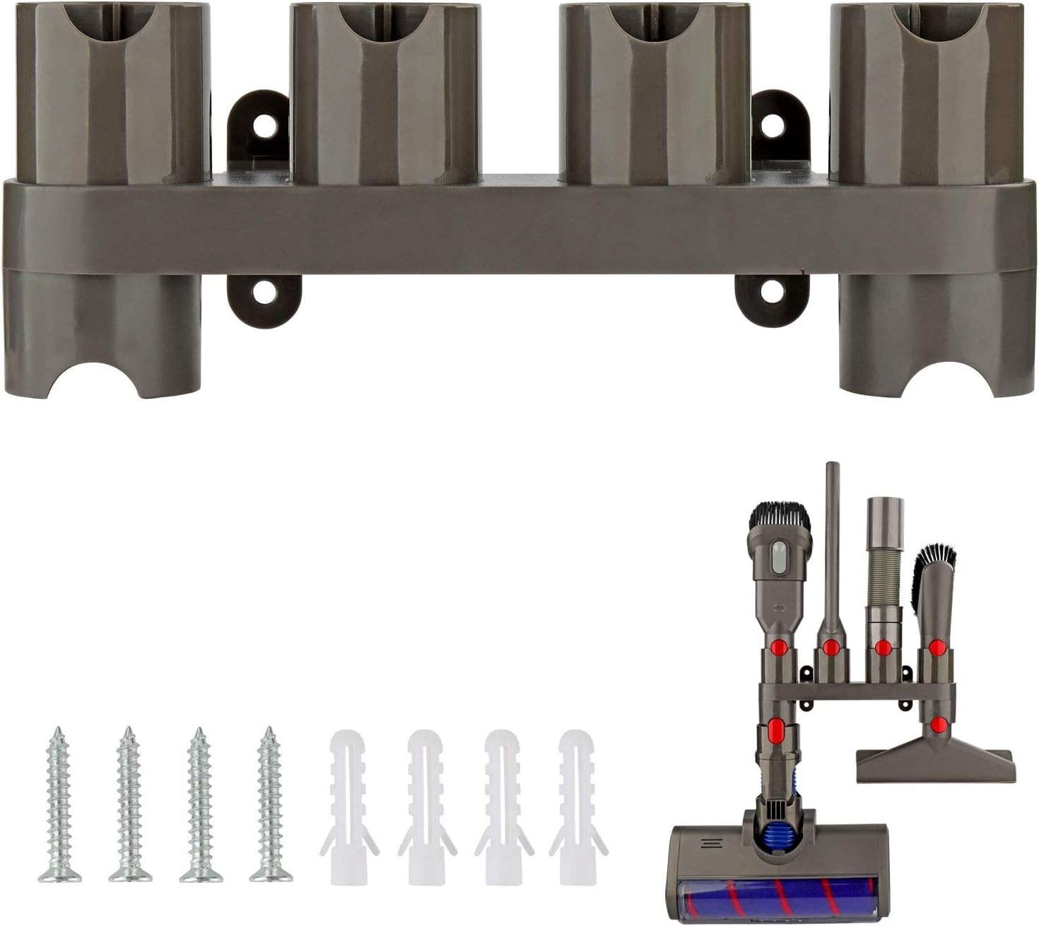 Wall-Mounted Organizer for Dyson V15 V12 V11 V10 V8 V7 – 6 Storage Sockets