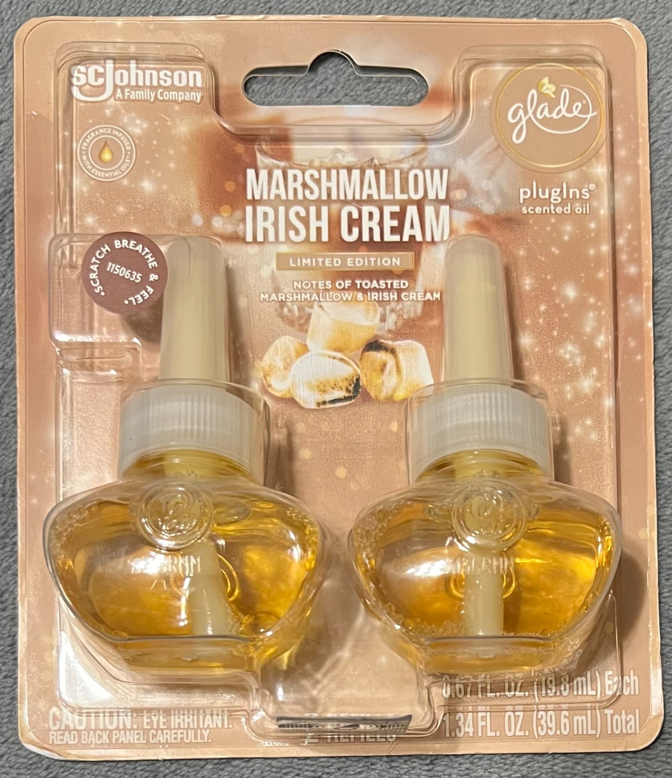 2 Count Glade Plugins Scented Oil Refills – Marshmallow Irish Cream – Limited Ed