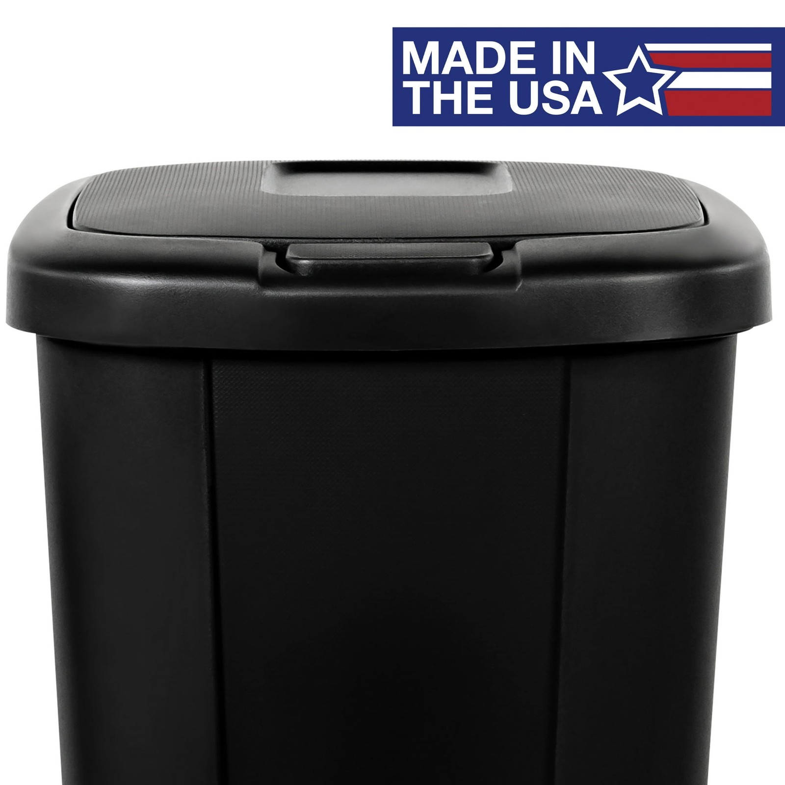 Kitchen Trash Can, 13.3 Gallon Plastic Touch Top Garbage Bin with Push Button Li