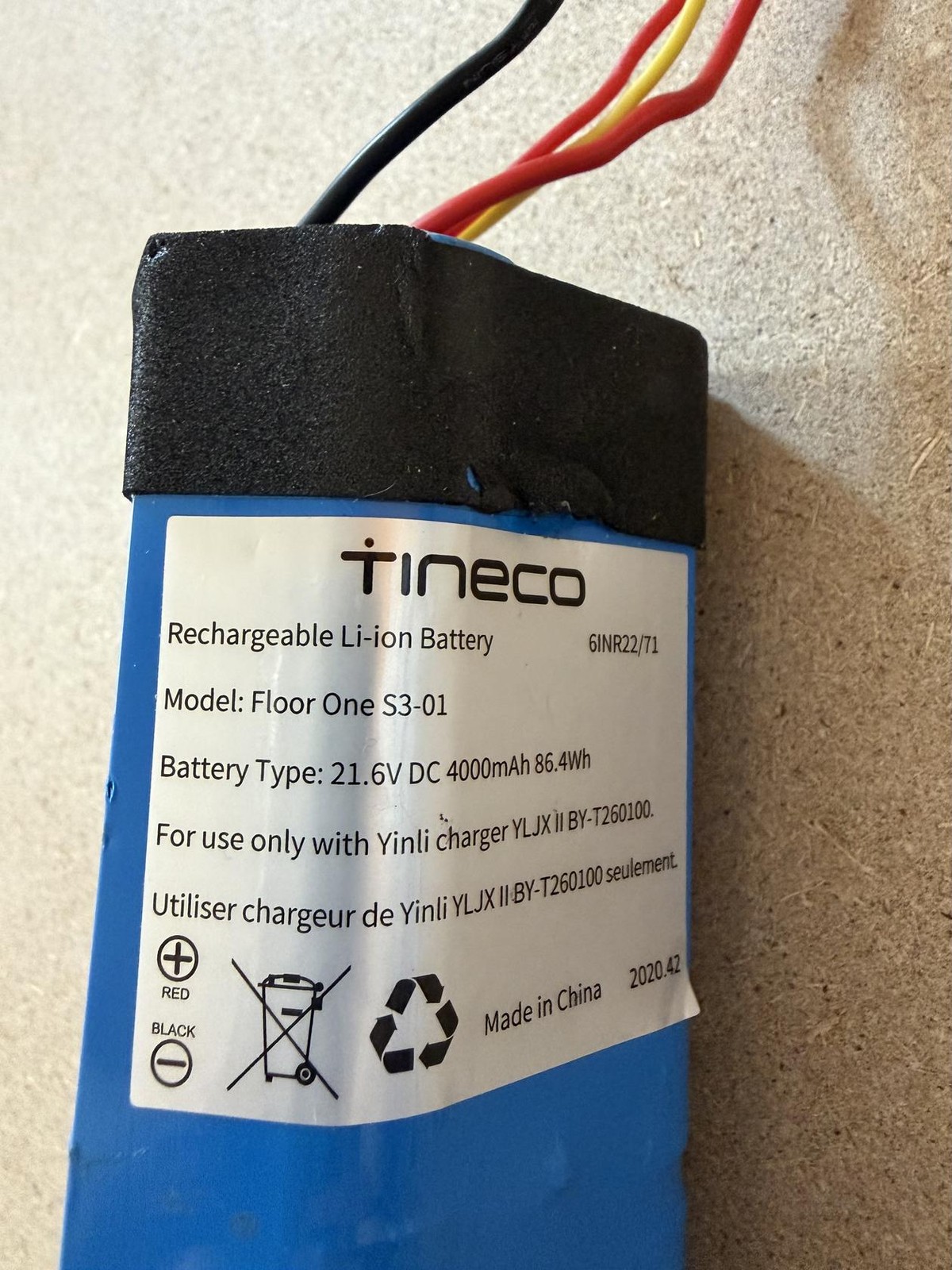 Genuine Tineco Floor One S3 6INR22/71 RECHARGEABLE LI-ION BATTERY 21.6V 4000mAh
