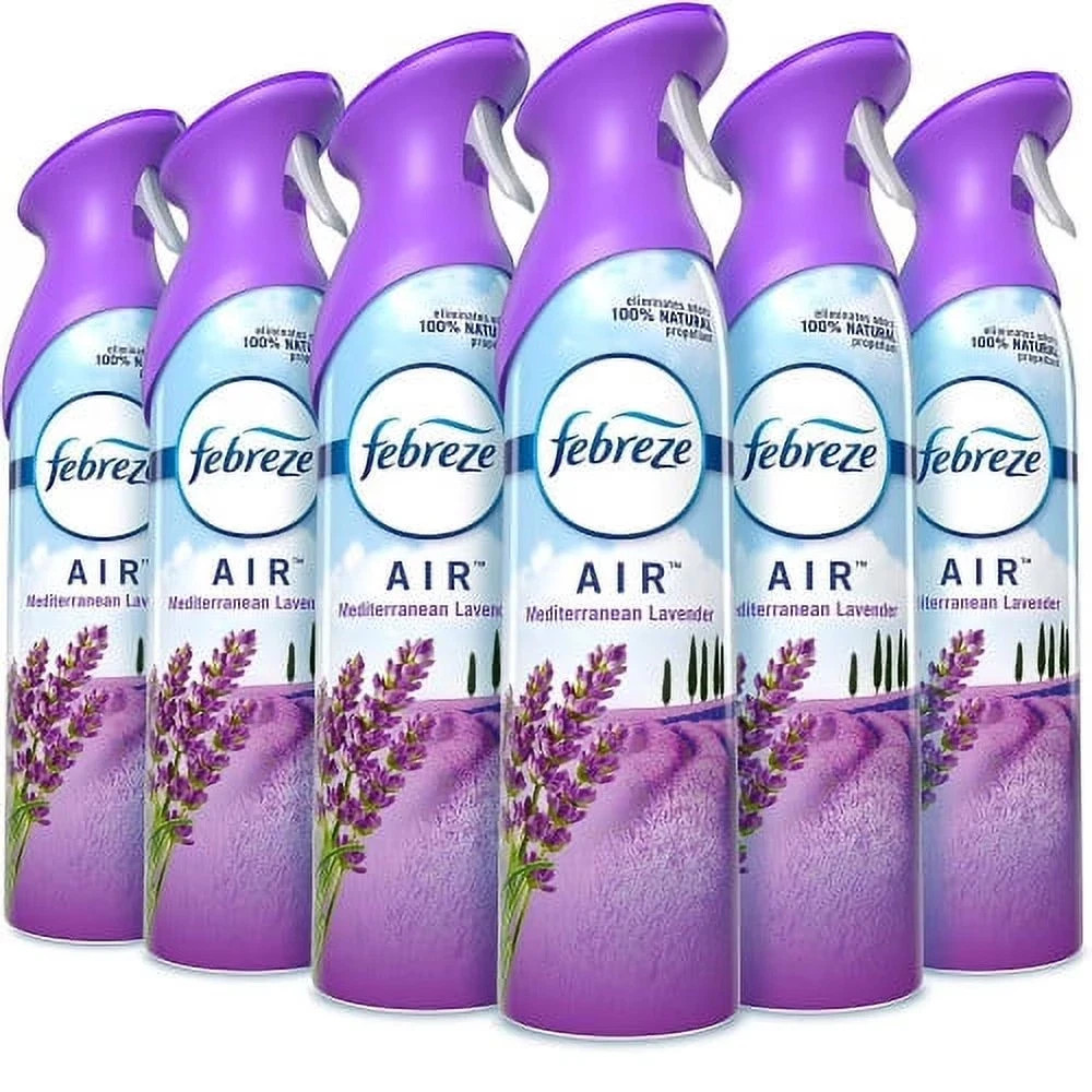 Febreze Air Mediterranean Lavender 8.8 oz Aerosol Spray 6 Pack