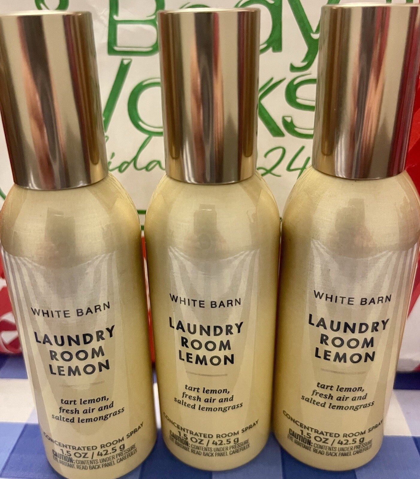 White Barn Laundry Room Lemon Concentrated Room Spray 1.5 oz Each Lot Of 3