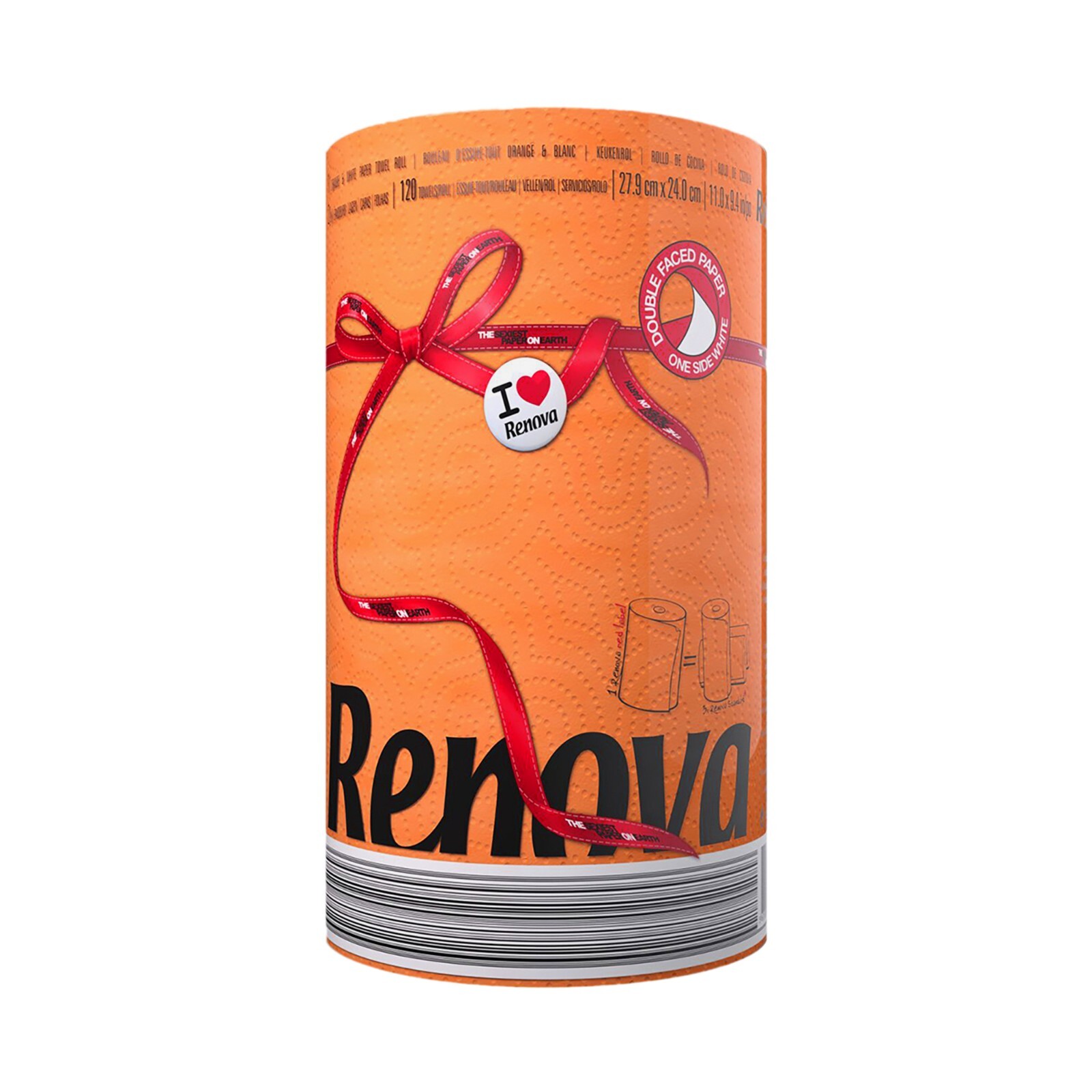 Renova Colored Paper Towels – Jumbo Roll, 2 Ply, 120 Highly Absorbent Sheets