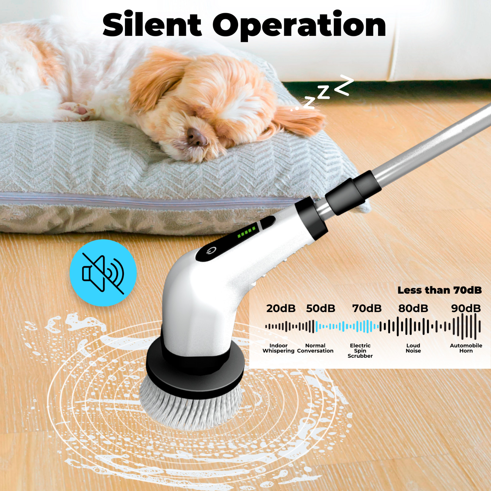 7 Heads Electric Spin Scrubber Cordless Bathtub Power Scrubber Rechargeable US