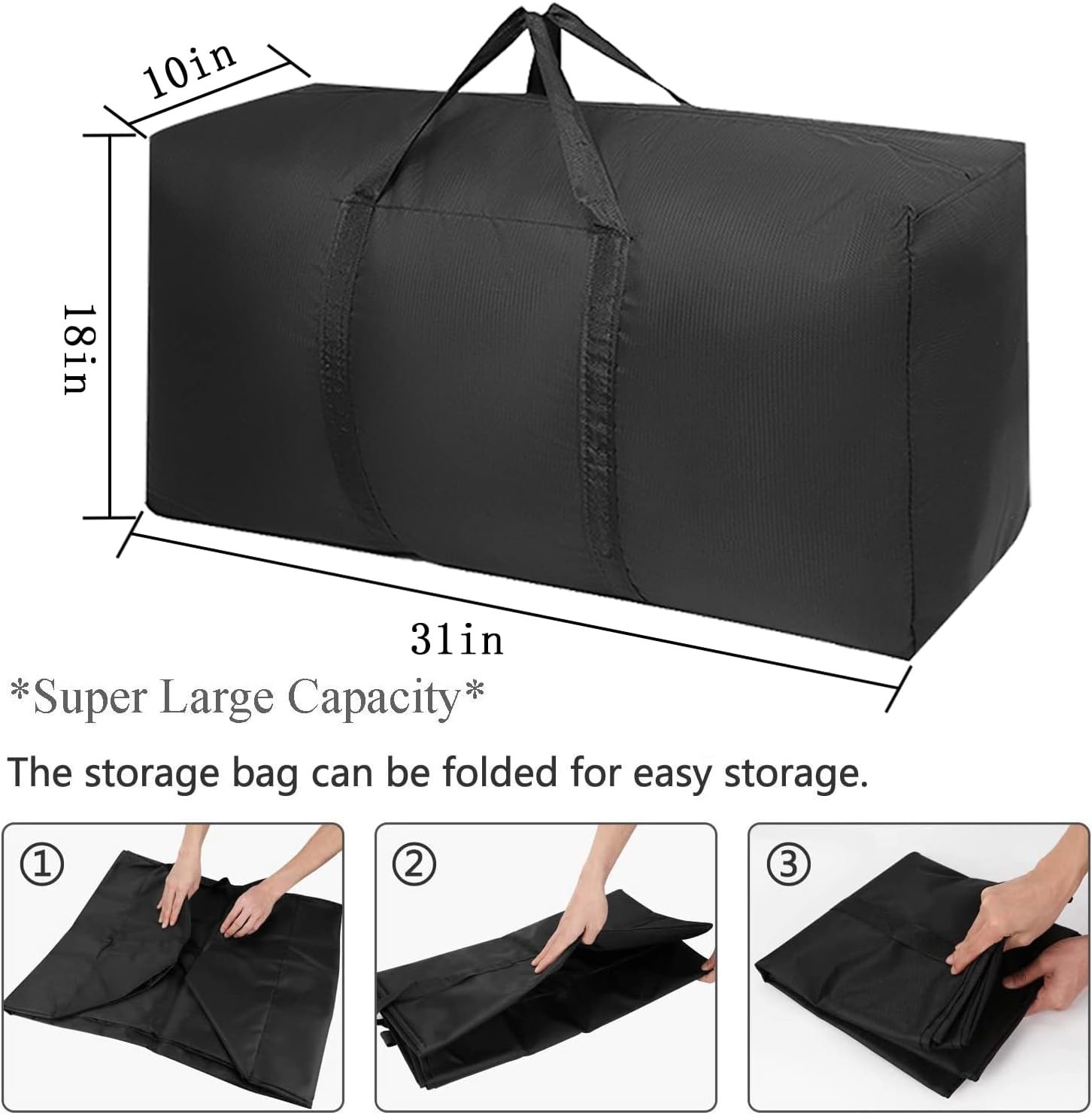 Sturdy 2-Pack Extra Large Moving Bags w/ Zippers & Handles for Safe Transport
