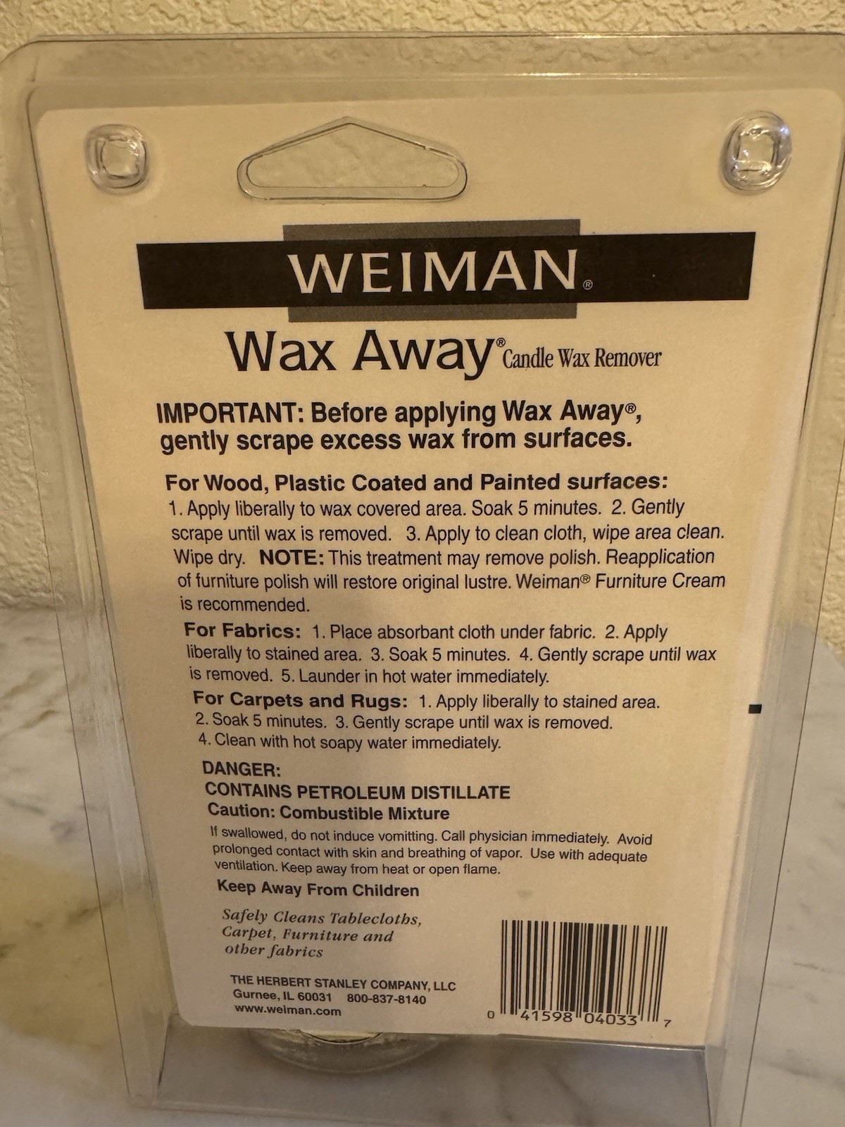 Weiman Wax Away Candle Wax Remover Set 4 Oz