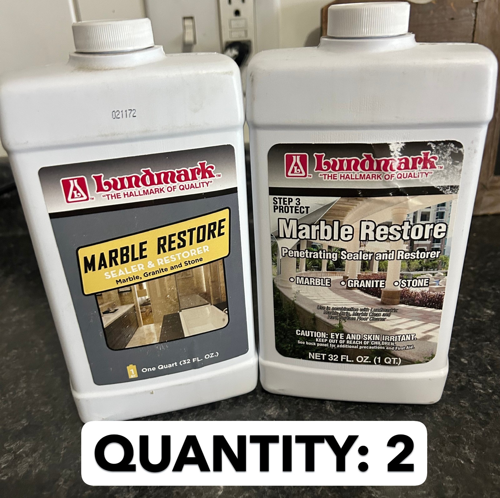 2-pack Lundmark Marble Restore Granite STONE Penatrating Sealer Restorer 32 OZ