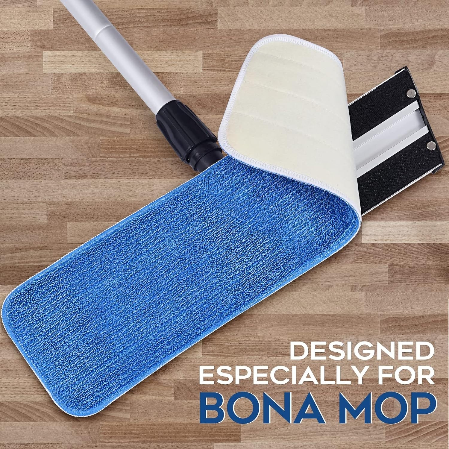 Blue Microfiber Mop Pads 12 Pack Machine Washable