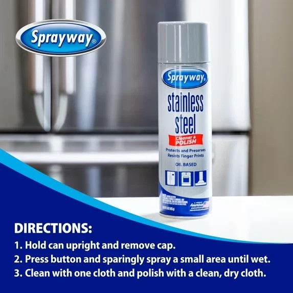 Sprayway SW148R Stainless Steel Cleaner Polish 15 oz Metal Surface Spray 1 Can