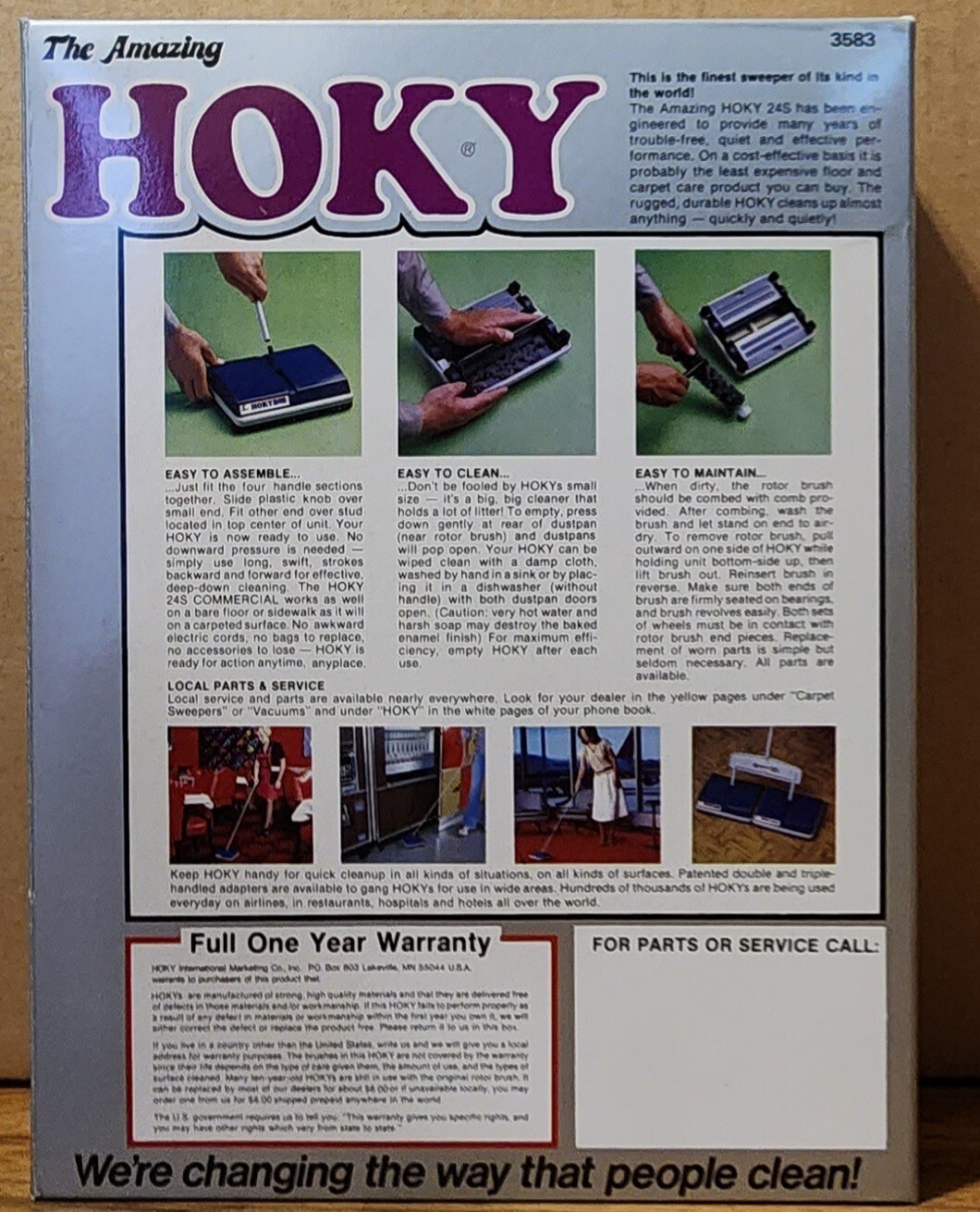 Brand New Vintage Original HOKY Floor And Carpet Sweeper Model 24S Blue Japan