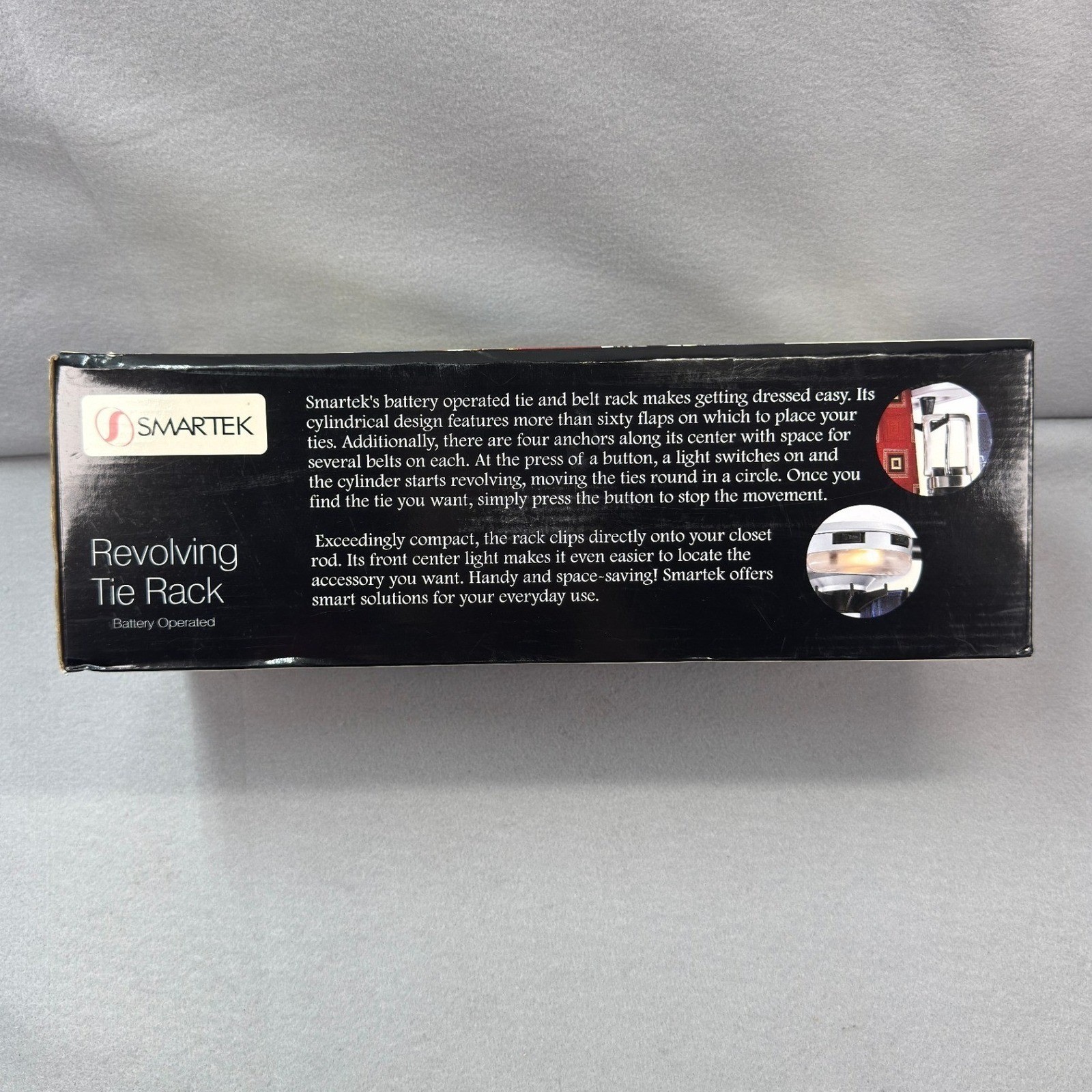 Smartek Revolving 64+ Tie Belt Rack Mens Silver Motorized ST-72 New Open Box