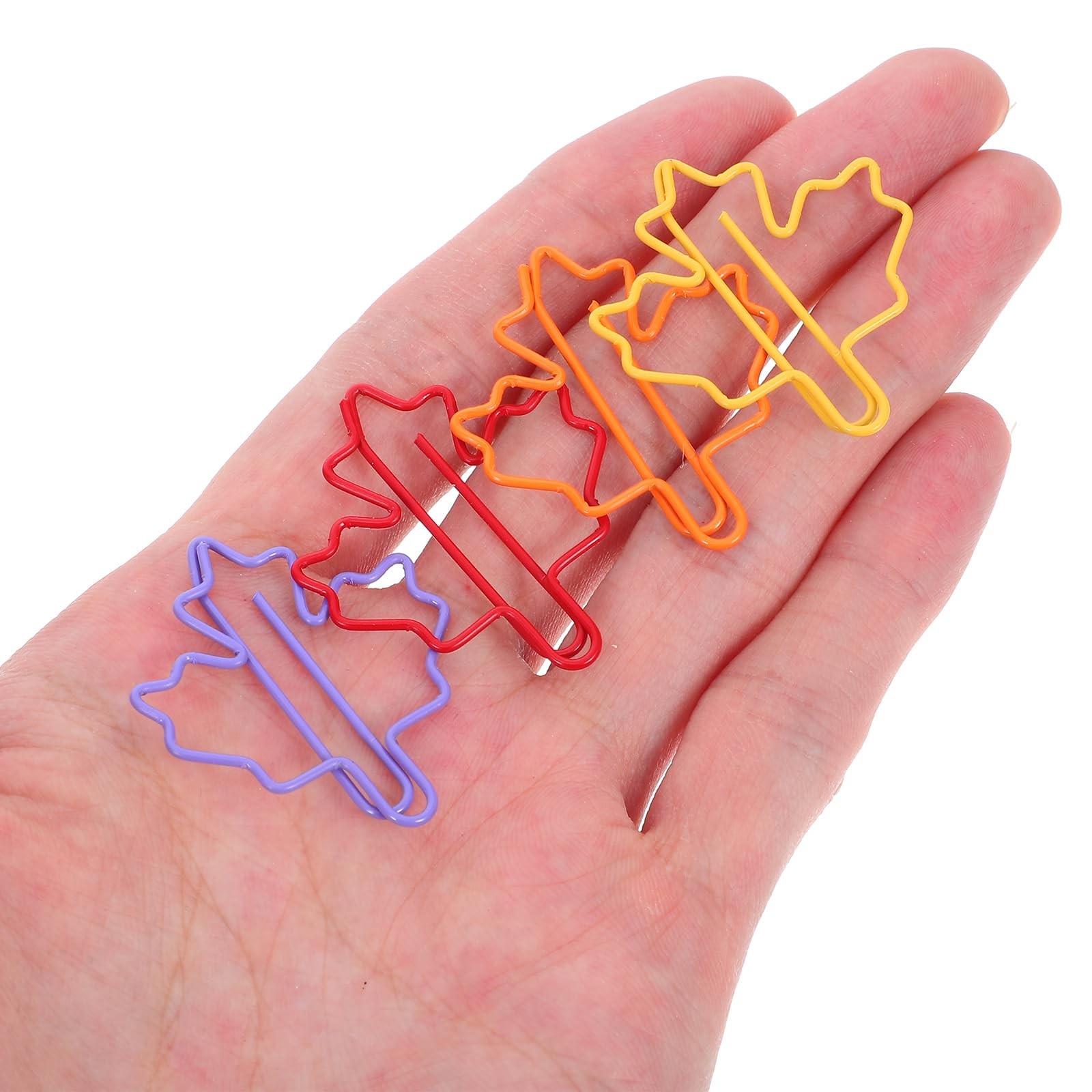 jojofuny Maple Leaf Clips 100Pcs – Cute Mini 3.50X3.20X0.10CM, Assorted Color