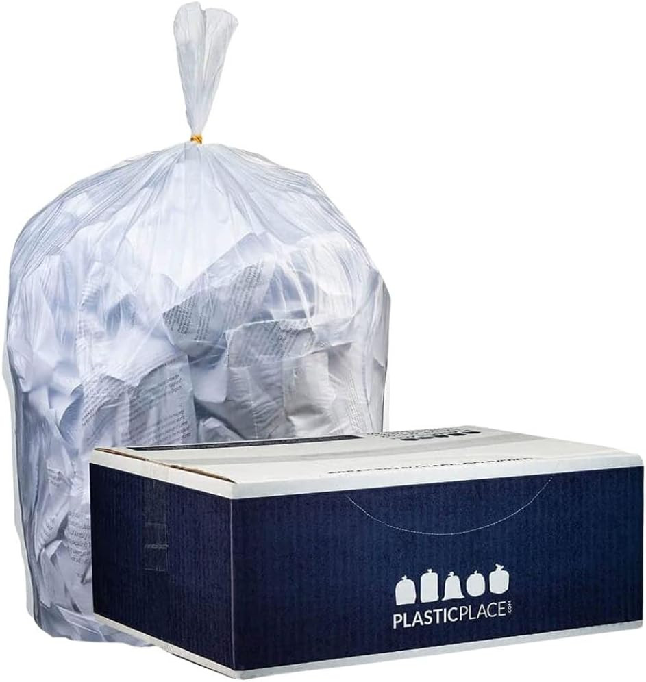 12-16 Gallon Trash Bags │ 1.0 Mil │ Clear Tall Garbage Can Liners │ 24″ X 31″ (2