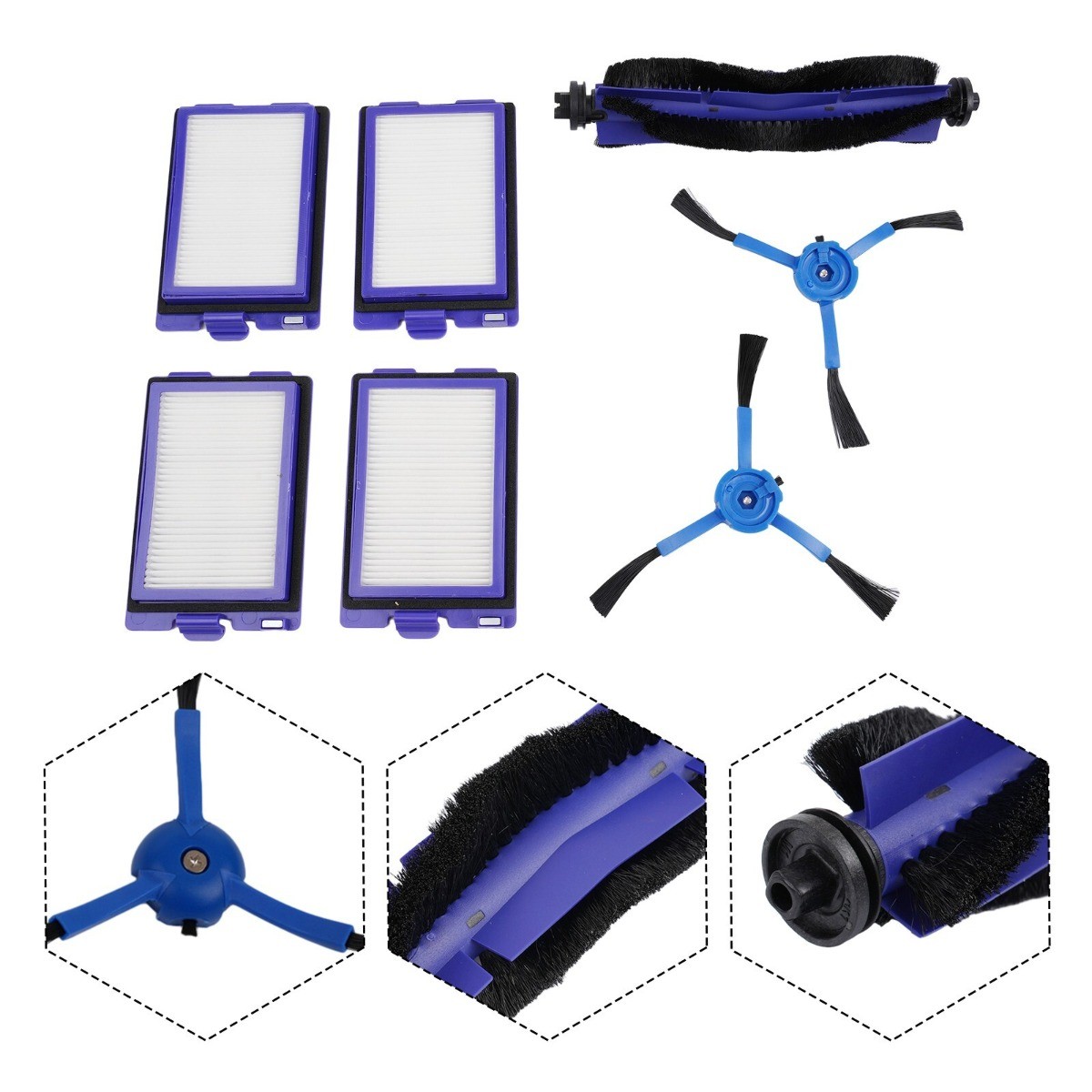 For RoboVac X8 Series For RoboVac X8 Accessory Brush + Side Brushes Kits