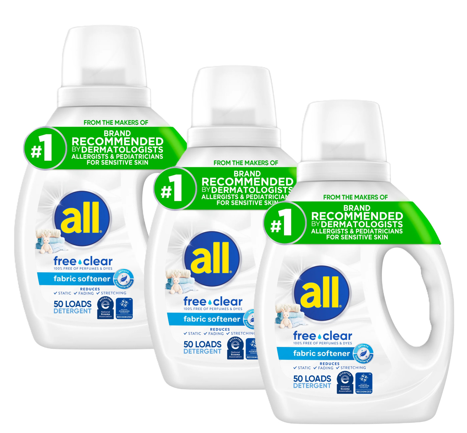 3x all free clear Liquid Fabric Softener for Sensitive Skin, 34 fl oz, 50 Loads