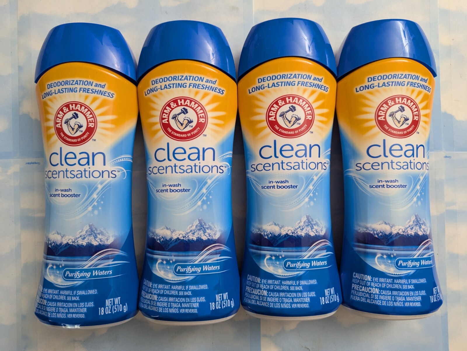 LOT (4) ARM & HAMMER IN-WASH SCENT BOOSTER PURIFYING WATERS 18 OZ