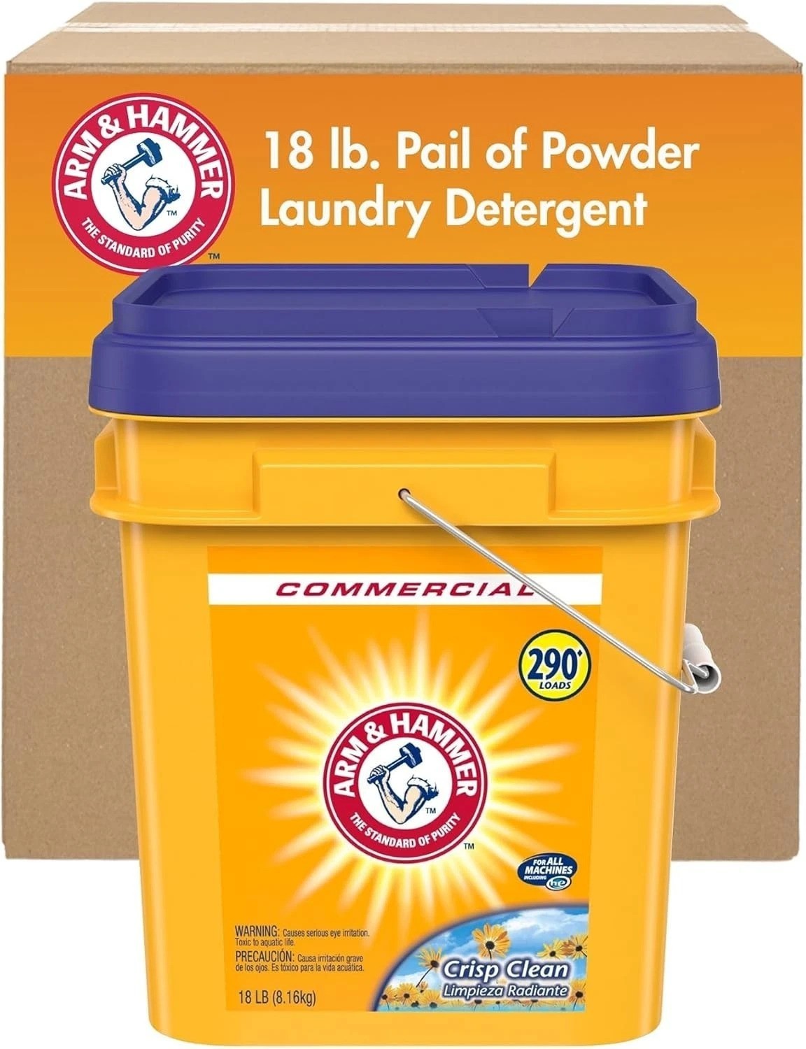 Professional Biodegradable Powder Laundry Detergent – 18lb Pail for 290 Loads
