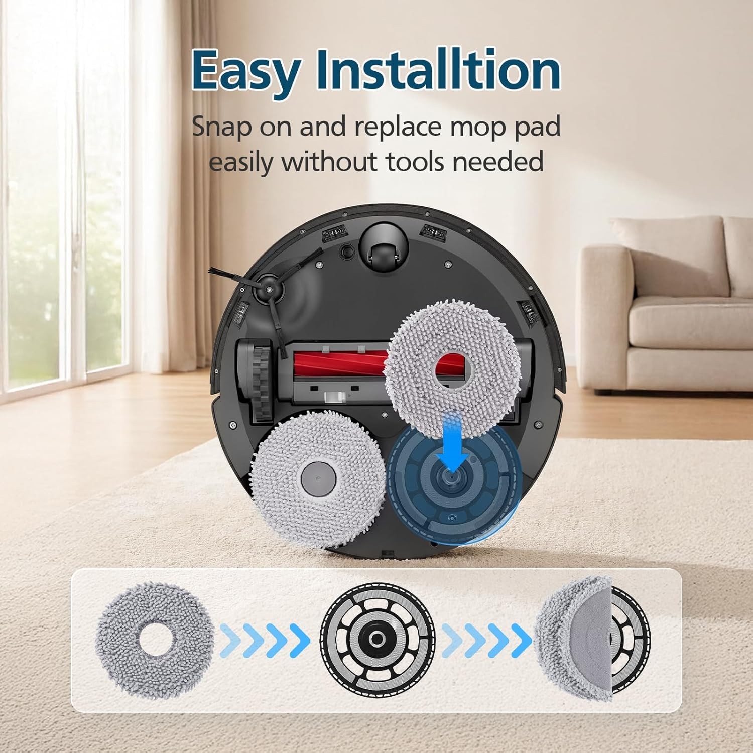10 Pack Mop Pads Roborock Qrevo S5V QV 35A 35S Saros 10R Curvx Curv S5X Edge S5A