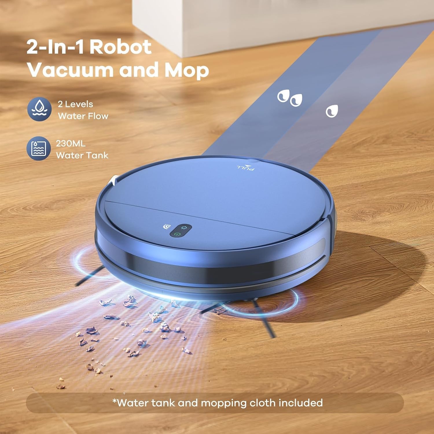 ZCWA BR151 Robot Vacuum and Mop Combo WiFi App Self-Charging 2000Pa Blue NEW