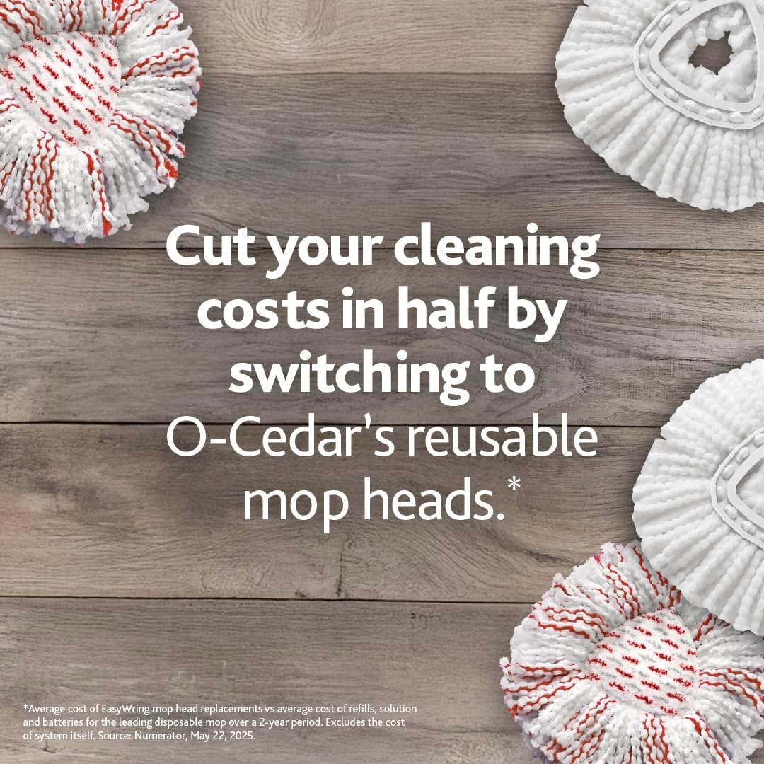 EasyWring Microfiber Spin Mop, Bucket Floor Cleaning System, Red, Gray, Standard