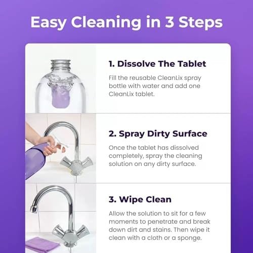 All-in-One Multi-Surface Cleaner Spray with Stain Removal Tablets – 1 Bottle + 3
