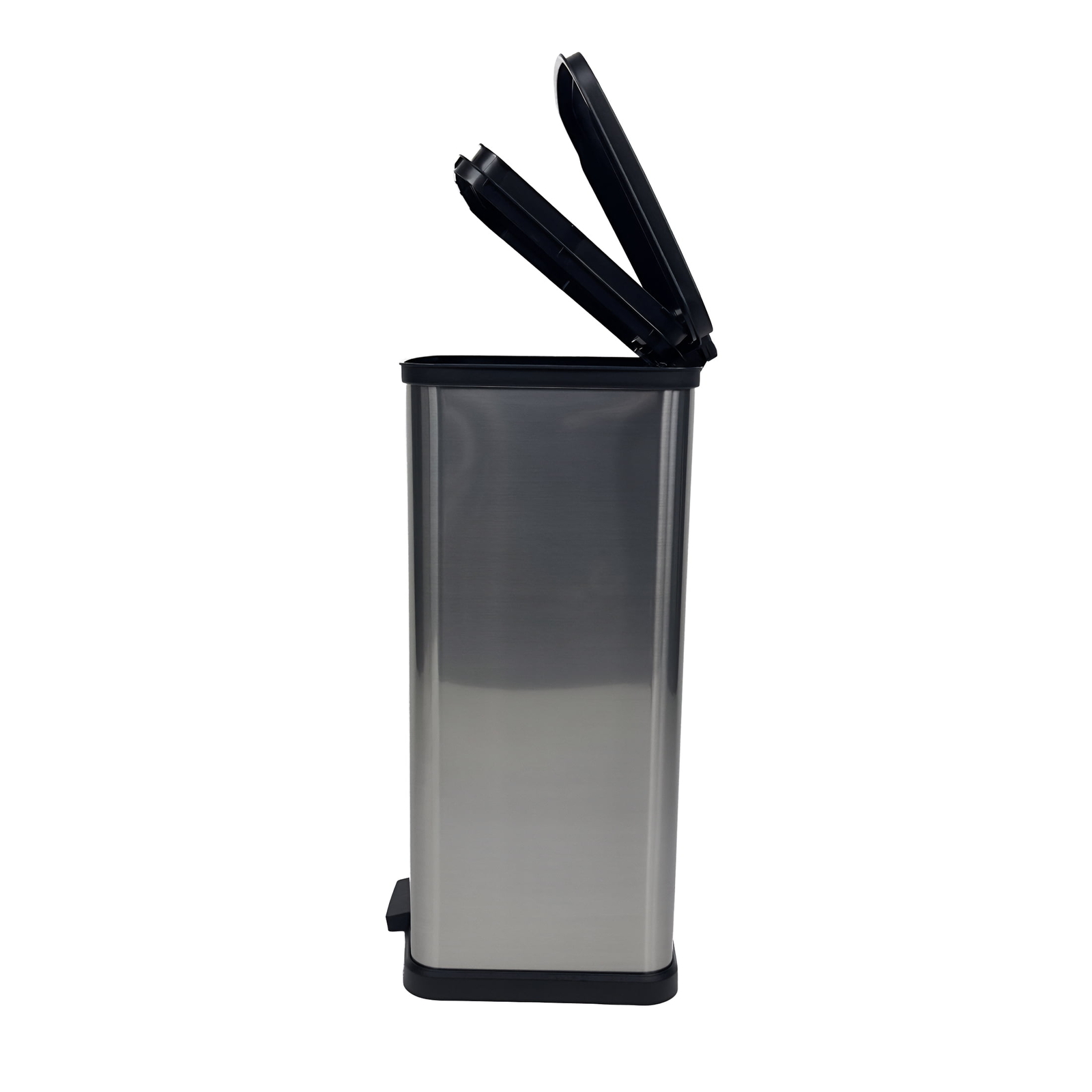 13.2 Gallon Trash Can, Plastic Rectangular Step Kitchen Trash Can, Si